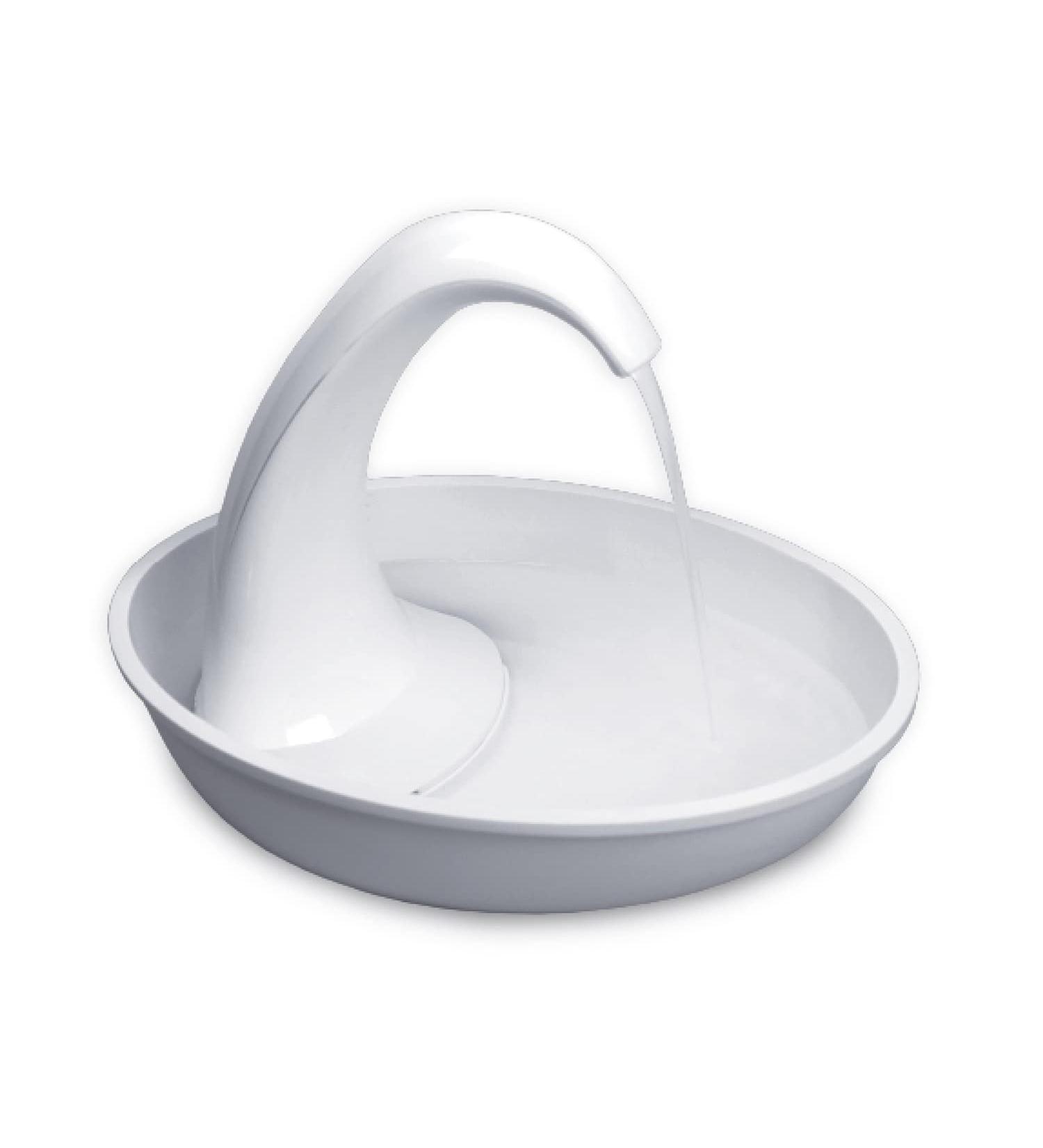 Pioneer Pet Swan Pet Drinking Fountain - 80oz Water Capacity (White Plastic) - Buy Online on GoSupps.com