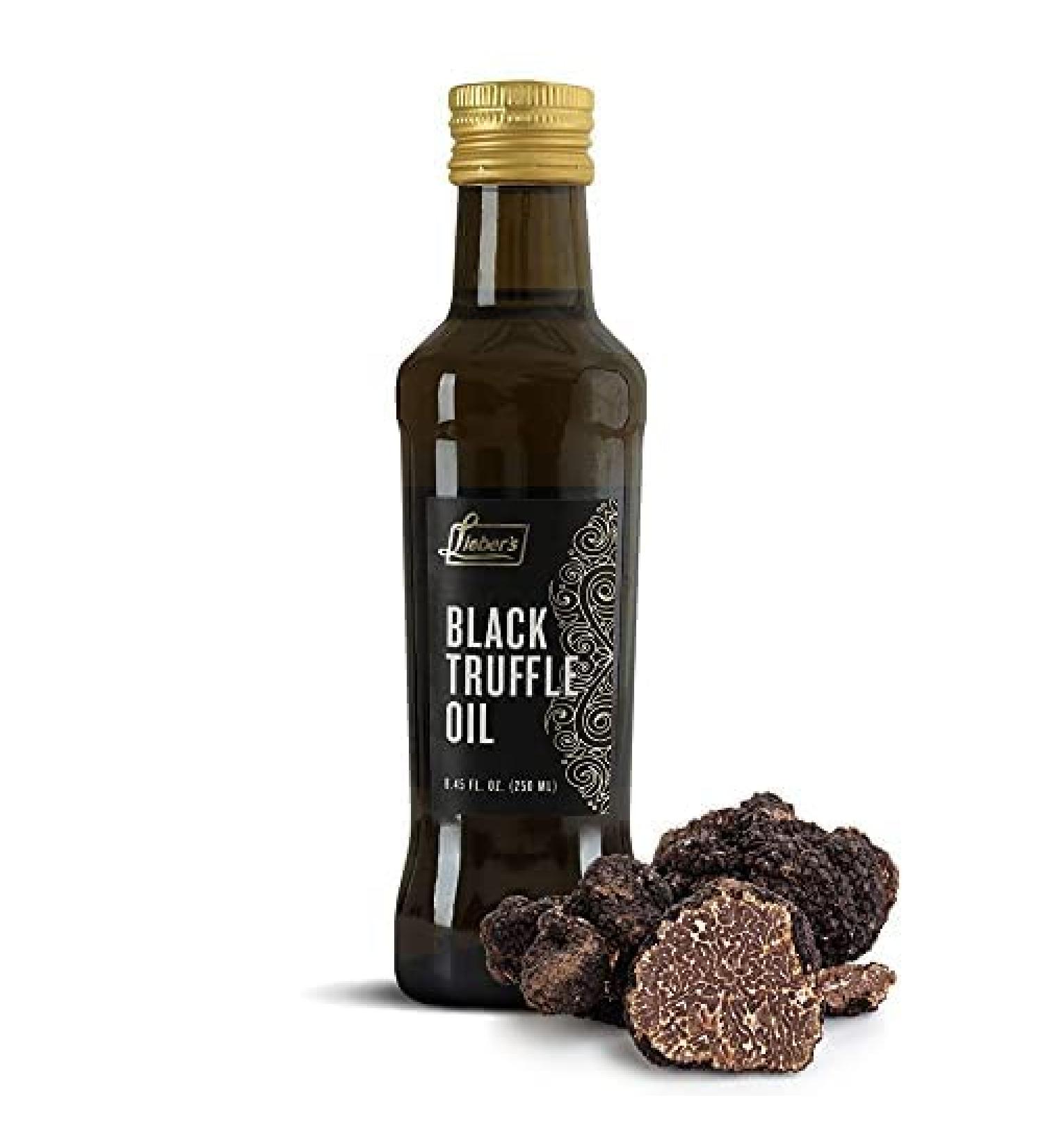 Lieber s Black Truffle Oil 250ml Glass Bottle | Premium Truffle Oil for Cooking Salad Dressing Seasoning Marinade Garnish This Black Truffle In Oil Is Kosher Vegan Vegetarian & Gluten Free - Buy Online on GoSupps.com