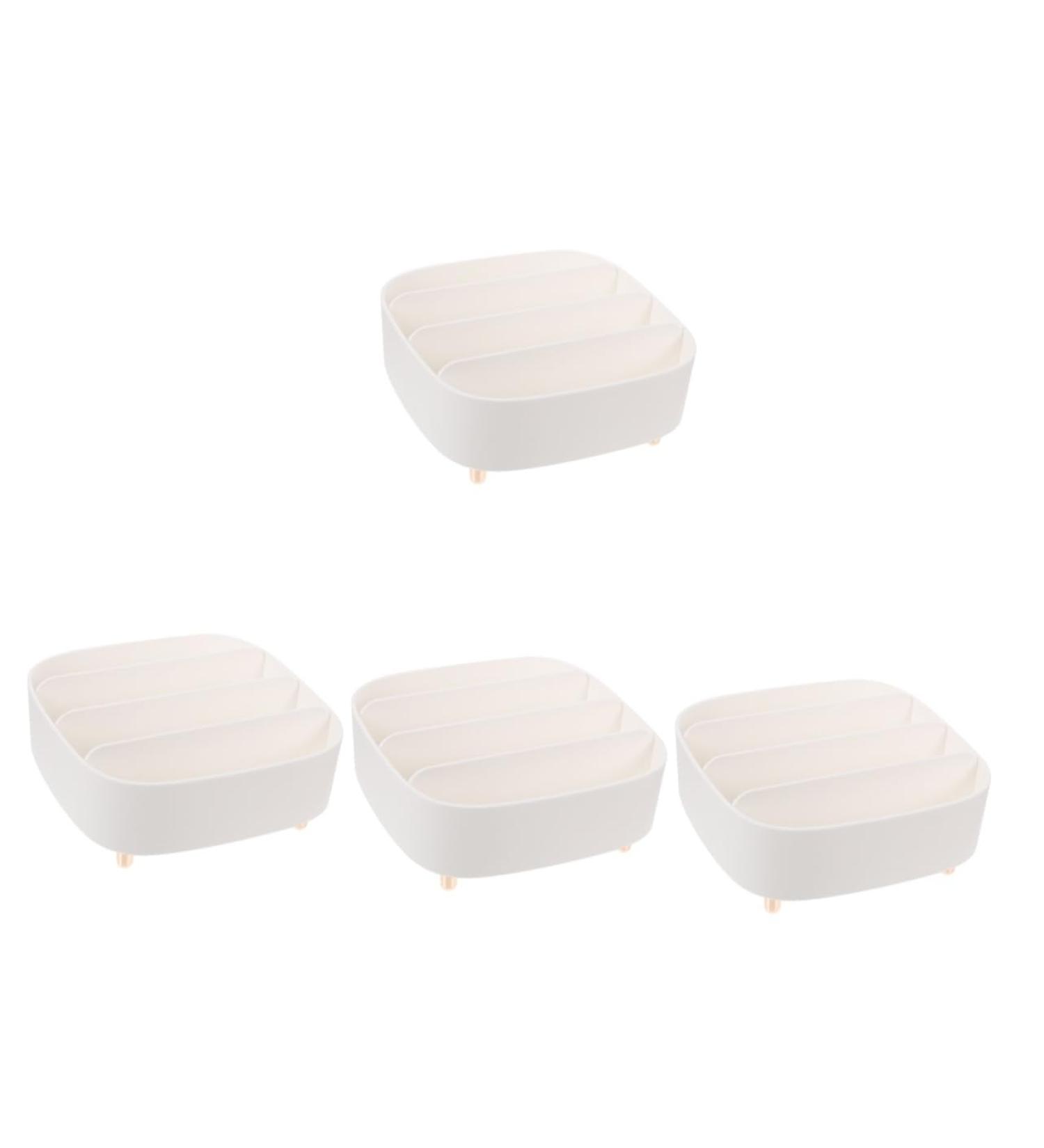 Housoutil 4pcs Box Makeup Storage Box Eyeshadow Cosmetics Organizer Countertop Organizer Split Type Bracket 20.6X20X8.6CMx4pcs Whitex4pcs - Buy Online on GoSupps.com