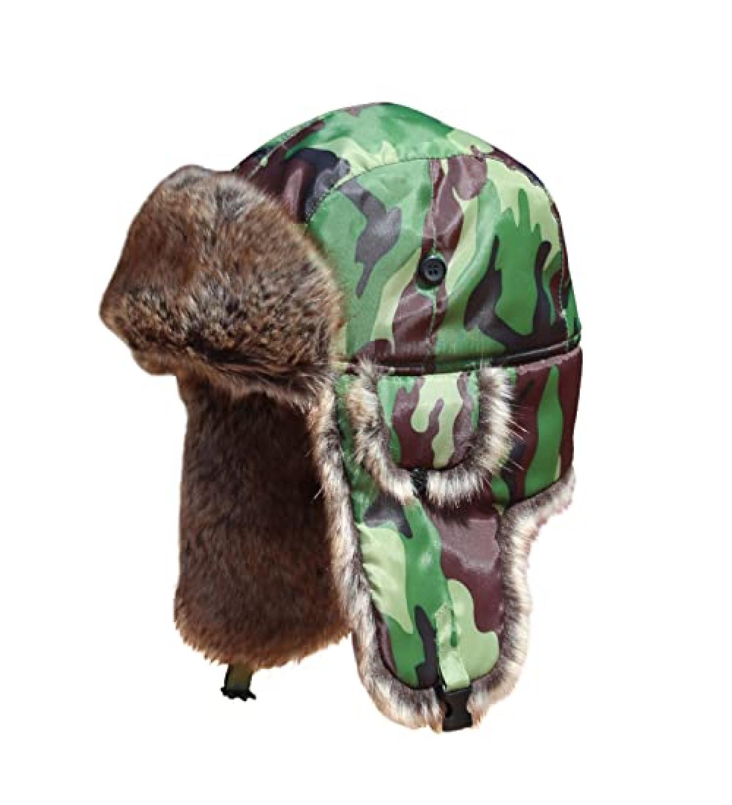 Jade.M.Lau Winter Trooper Trapper Hat - Unisex Russian Bomber Hat with Faux Fur & Ear Flap (Green, Small) - Buy Online on GoSupps.com