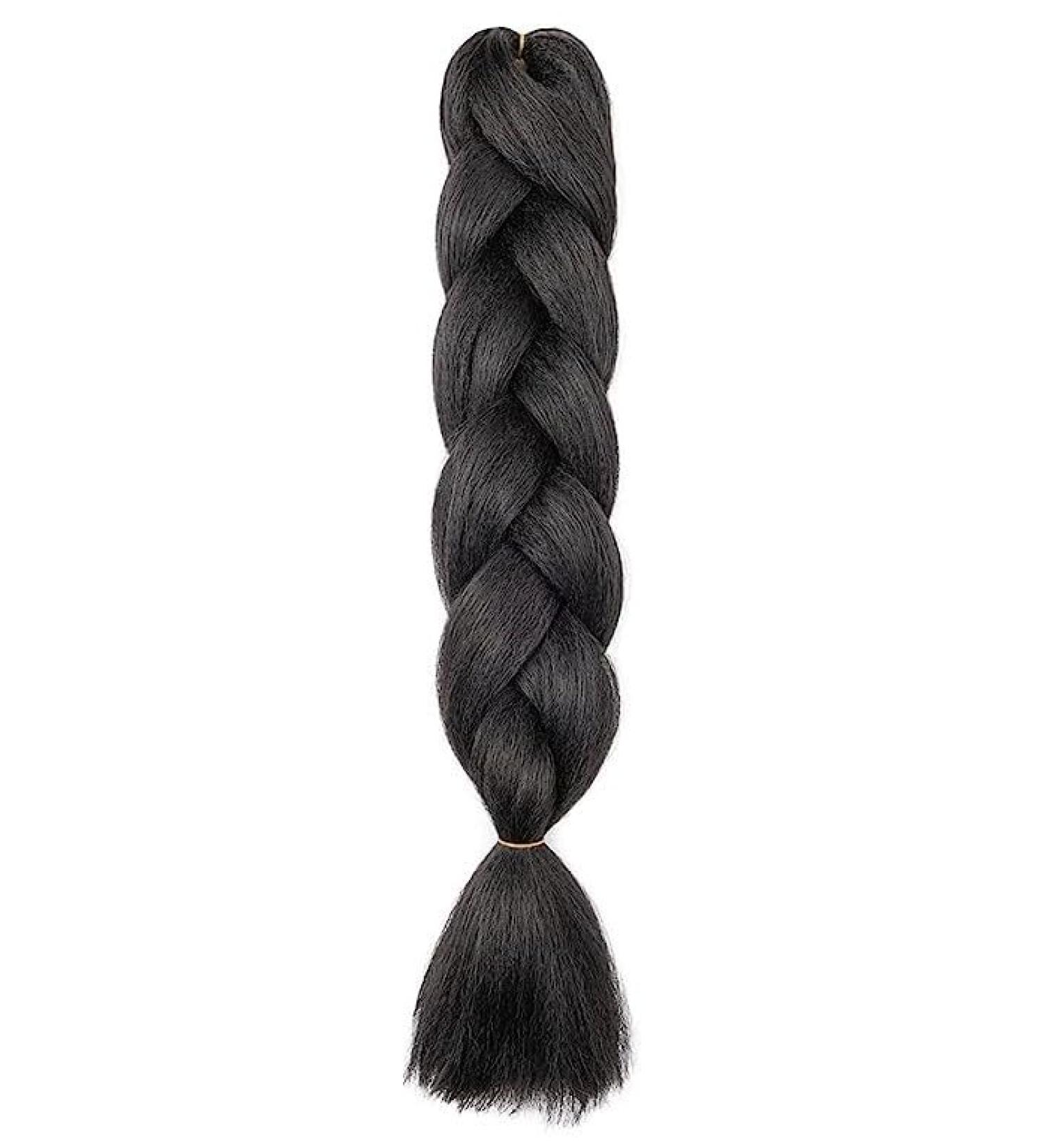 Just Another One 24in Hair Extensions for Jumbo Braiding Colorful Pre Stretched Braiding Hair Heat Resistant Yaki Synthetic African Box Braids Crochet Twist hair for Womens Girls & Unisex Black A1 Black 24 - Buy Online on GoSupps.com