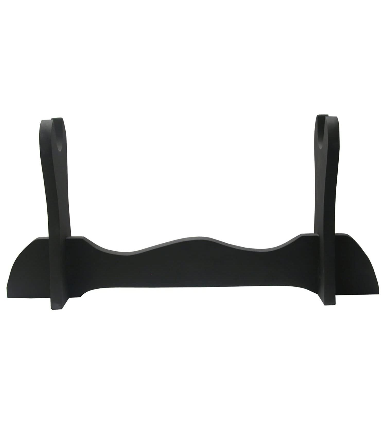 BladesUSA WS-1SC Sword Stand Single Horizontal Wood Display Stand,black