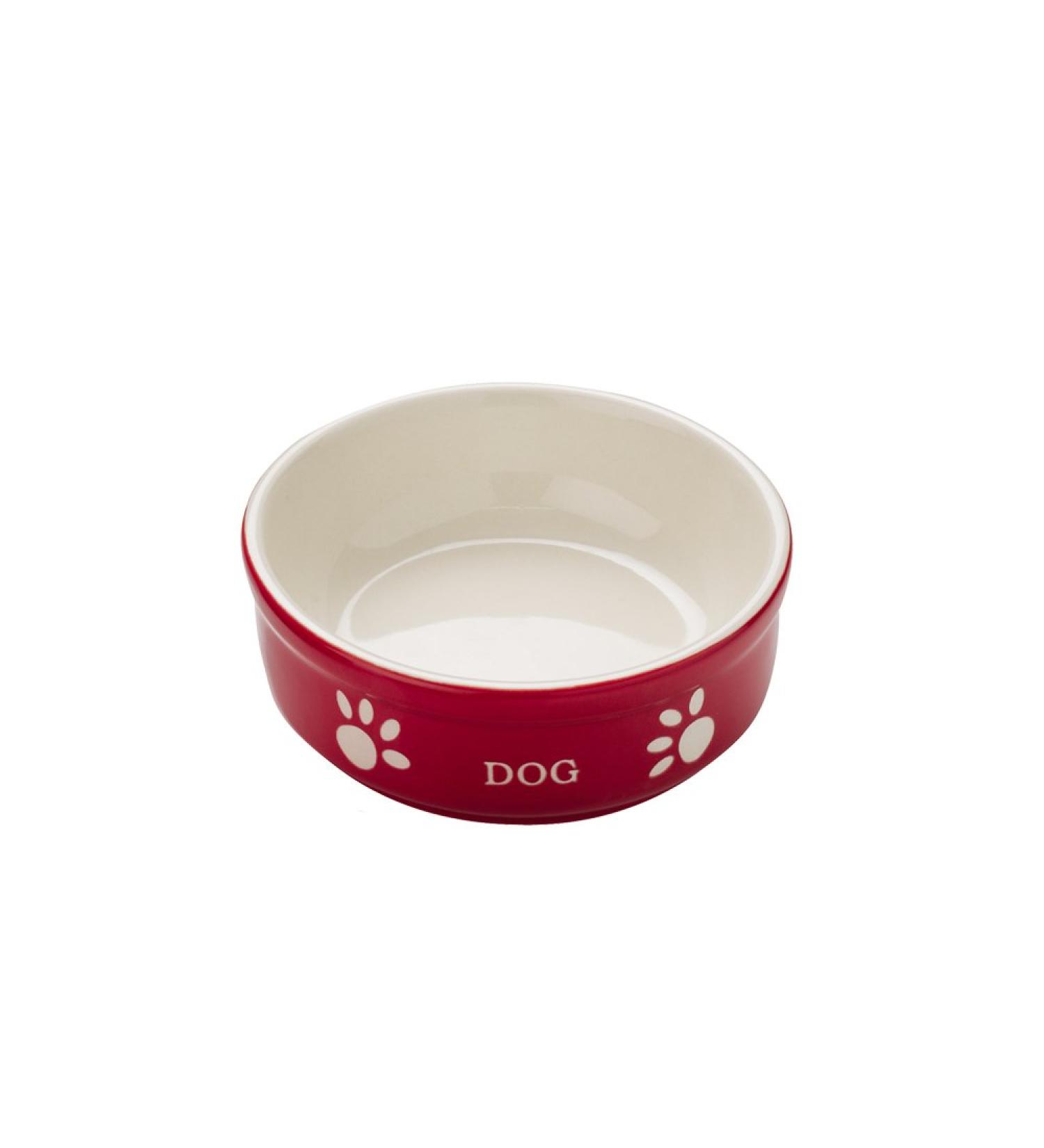 Nobby Dog Ceramic Bowl Dog 13.5 x 13.5 x 5 cm Red/ Beige Red/Beige 13.5 x 13.5 x 5 cm - Buy Online on GoSupps.com