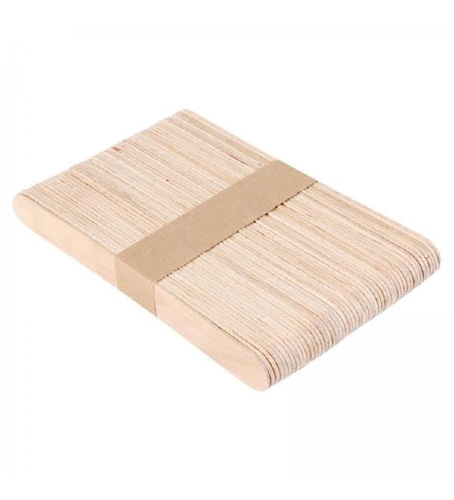 Perfk 2x 50 Wooden Wax Sticks - Small Hair Removal Spatula for Salon & Home Use | Rounded End Waxing Supplies - Buy Online on GoSupps.com