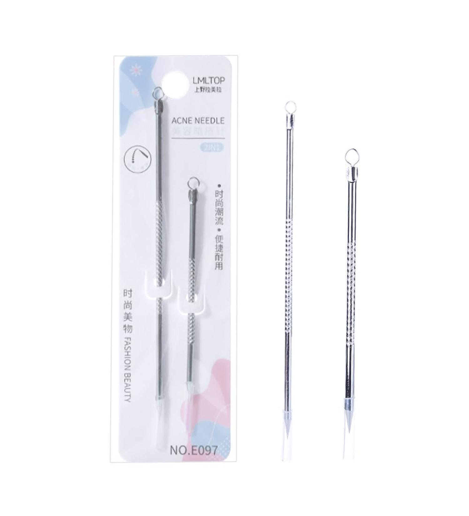 LHYILSWQ 2Pc Blackhead Remover Tool Set Stainless Pimples Comedone Extractor Removal Acne Removal Kit Silver - Buy Online on GoSupps.com
