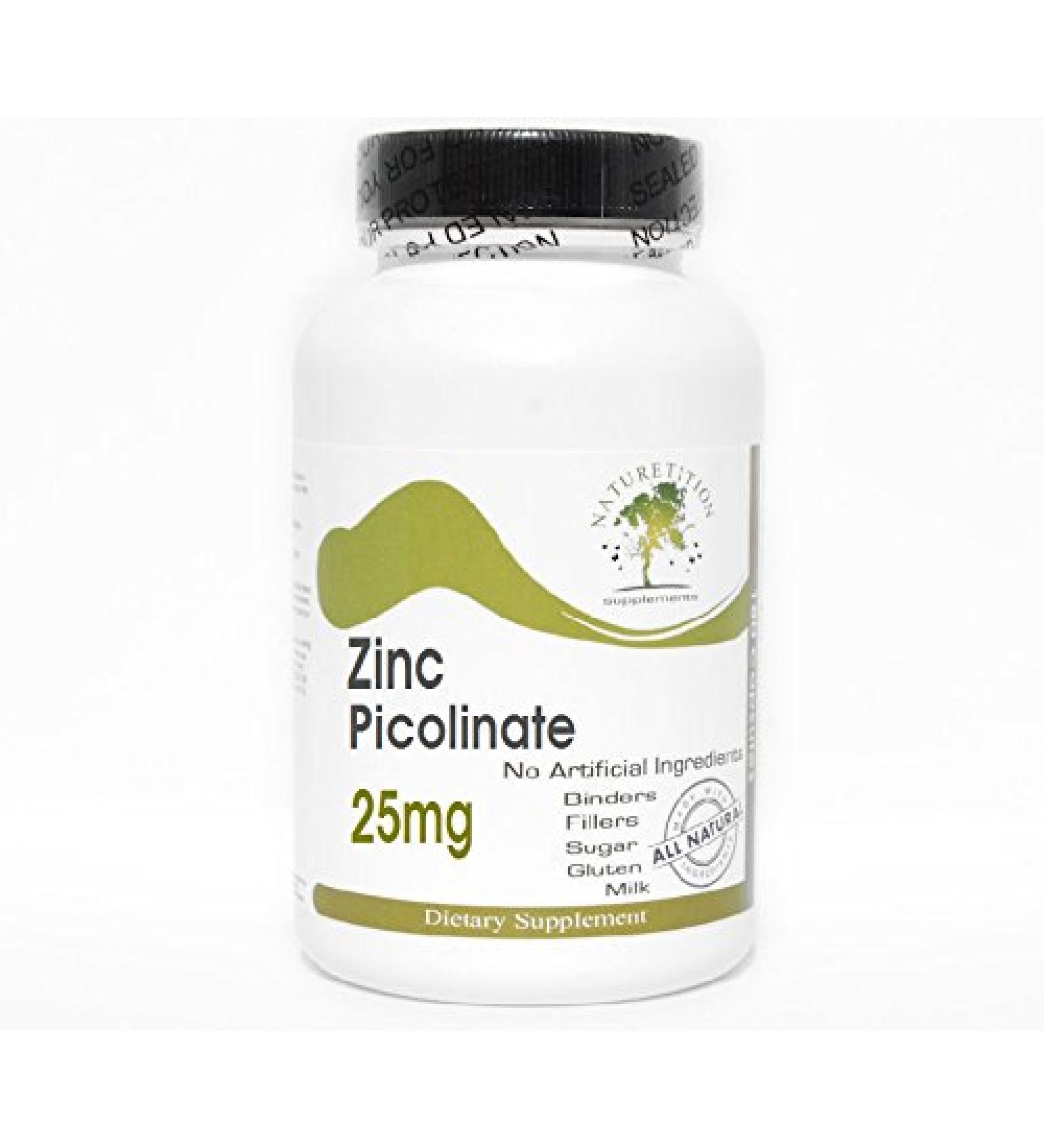 Zinc Picolinate 25mg 100 Capsules - No Additives Naturetition Supplements