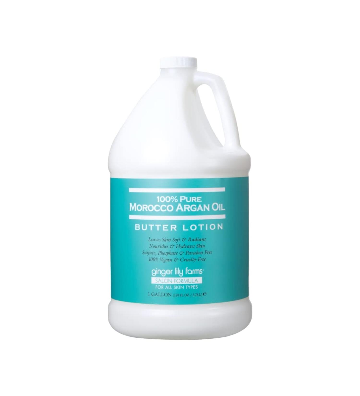 Ginger Lily Farms Salon Formula 100% Pure Morocco Argan Oil Butter Lotion - 1 Gallon Vegan & Cruelty-Free Refill - Buy Online on GoSupps.com