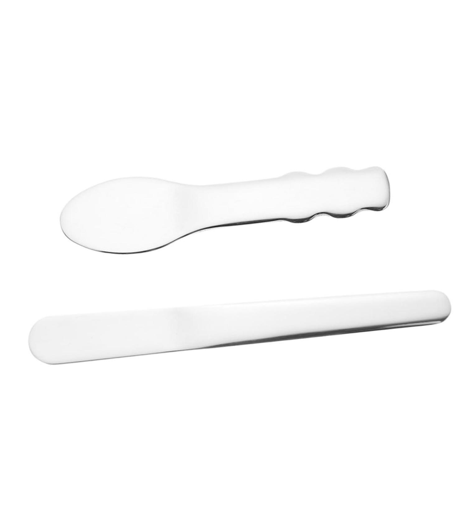 TOPBATHY 2 pi ces Spatules Acier Inoxydable Cuill res Petites pour Maquillage et Soin Peau Outils R utilisables pour Cr mes et Masques Compactes et Portables Adapt es Au Maquillage - Buy Online on GoSupps.com