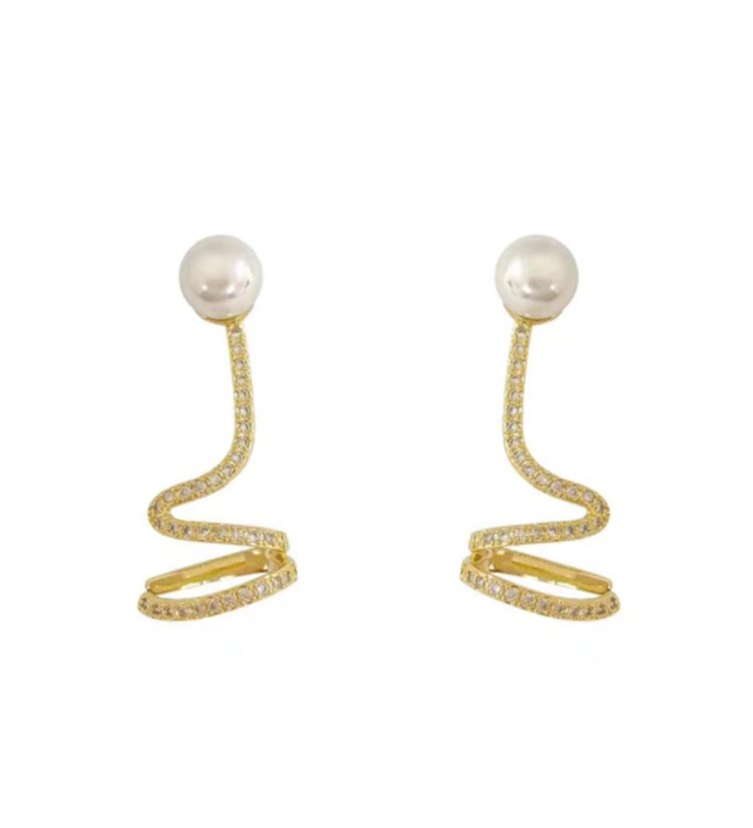 Malakey Snake-Shaped Earrings for Women | Hypoallergenic Pearl Ear Bone Clips | Long Pierced Earrings | Perfect Gift - Buy Online on GoSupps.com