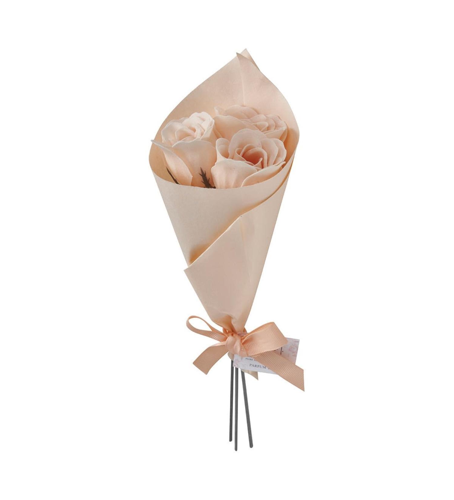 Bouquet of 3 nude soap roses - Rose fragrance - Buy Online on GoSupps.com
