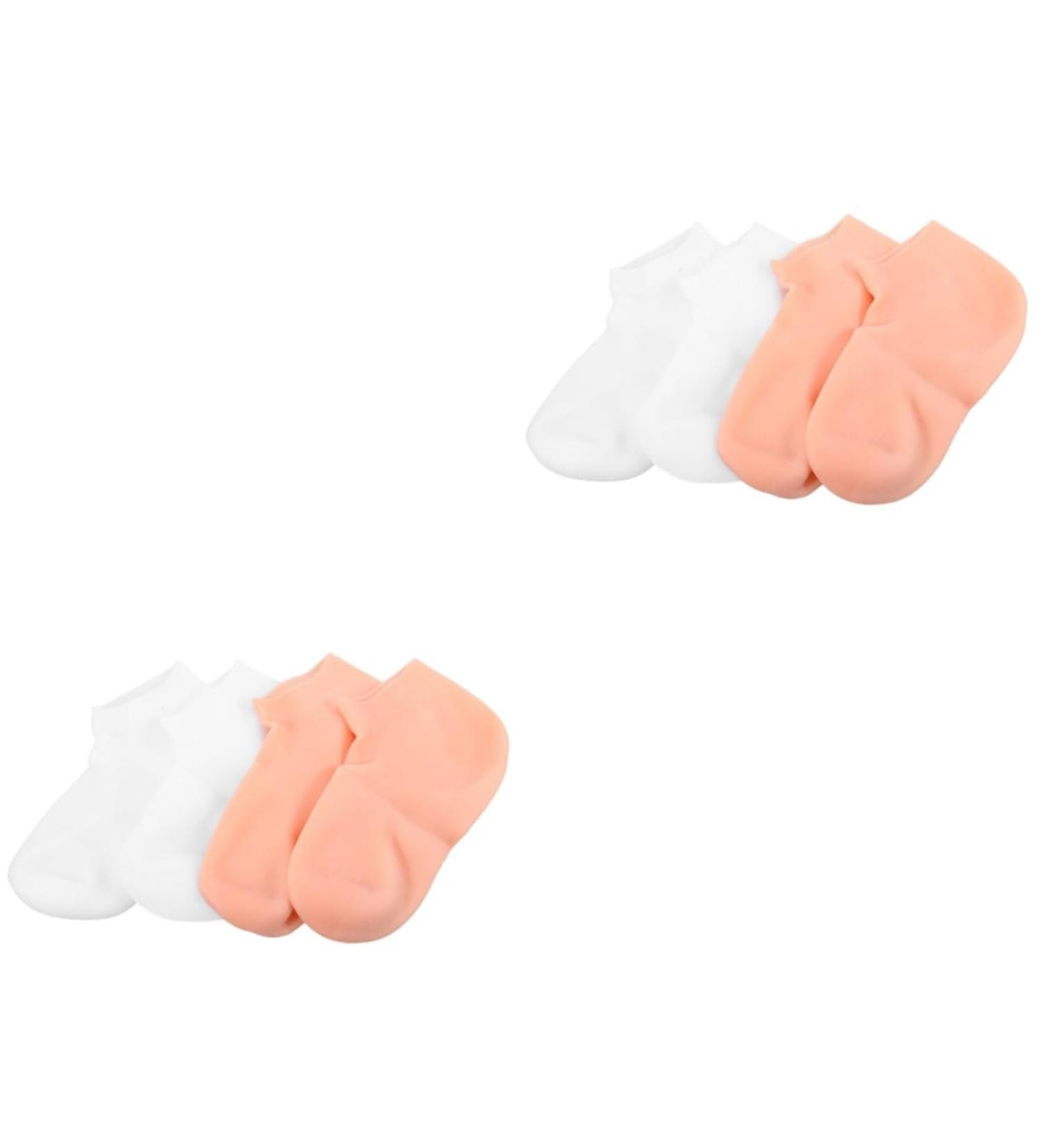 minkissy 4 Pairs Exfoliating Moisturizing Socks Cosmetic Moisturizing Socks Feet Care Socks Lotion Gloves Foot Covers Foot Spa Socks Moisture Socks Sleep Socks Miss Girl Sebs Socks - Buy Online on GoSupps.com