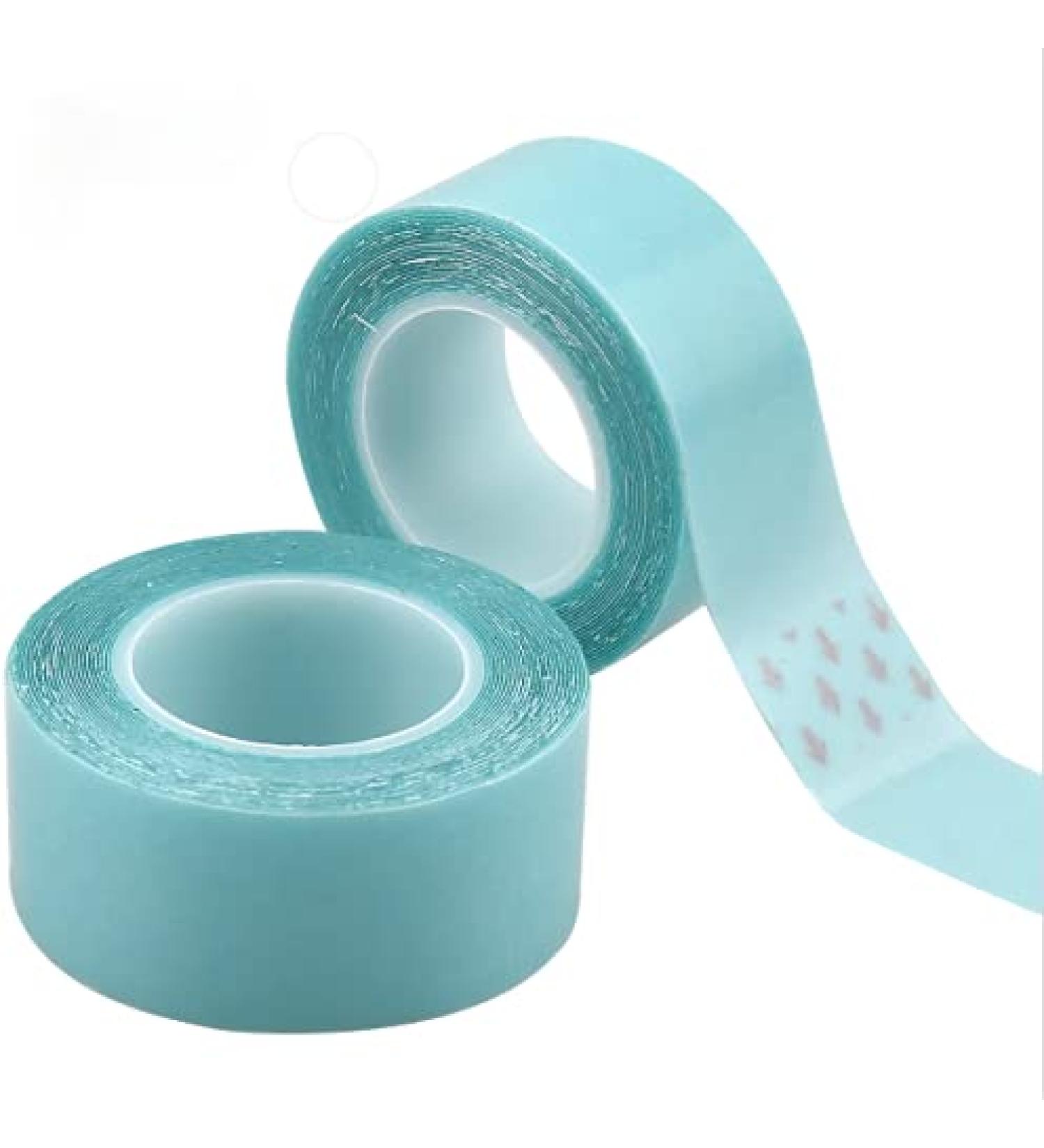 2 Rolls 3M x 2cm Hair Extension Tape StickyTapes - Waterproof Double Sided Adhesive for Hair Extensions, Wigs, Toupees - Transparent & Extra Strong - Blue - Buy Online on GoSupps.com