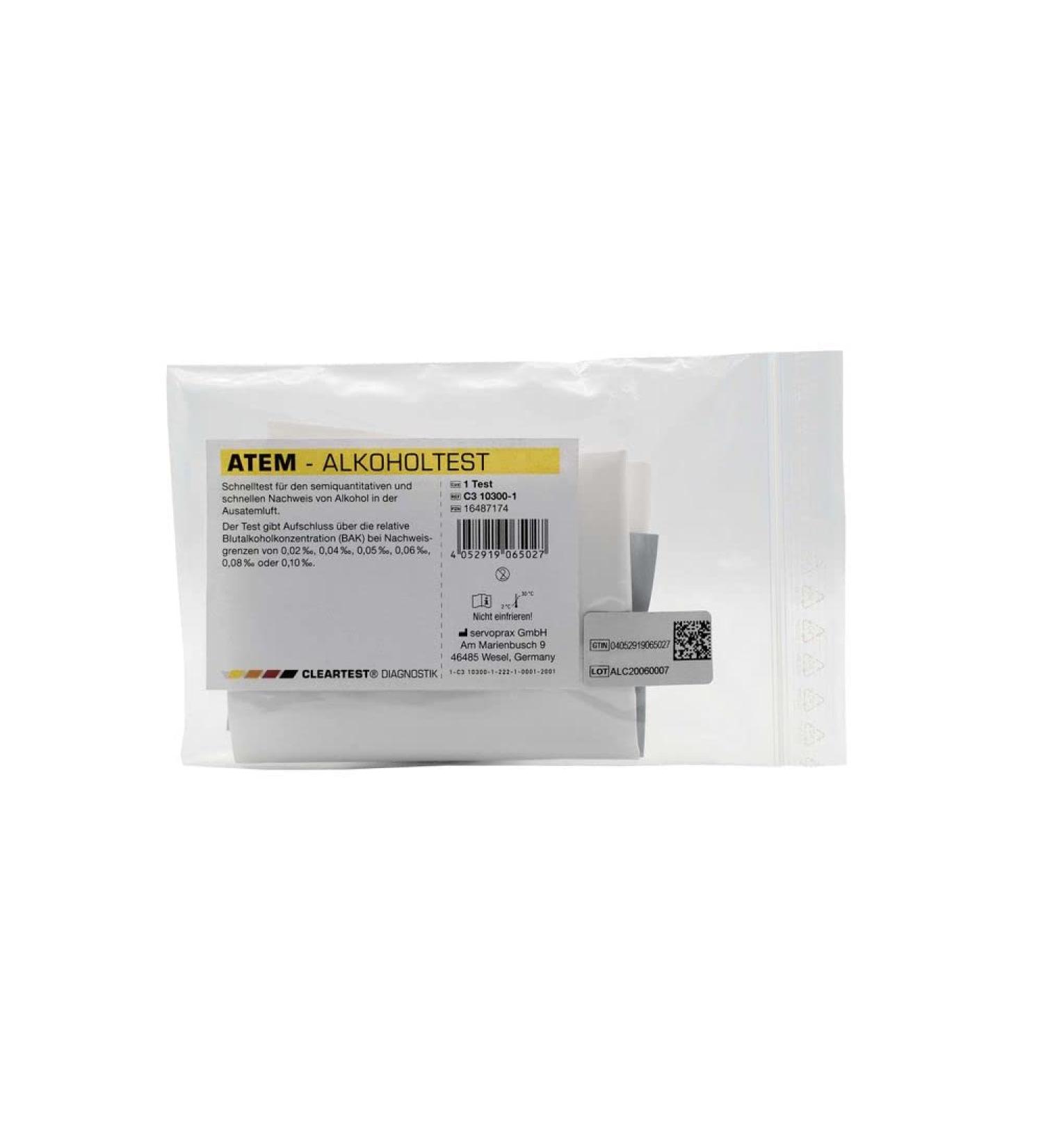 Clear test breathing alcohol test 1 st