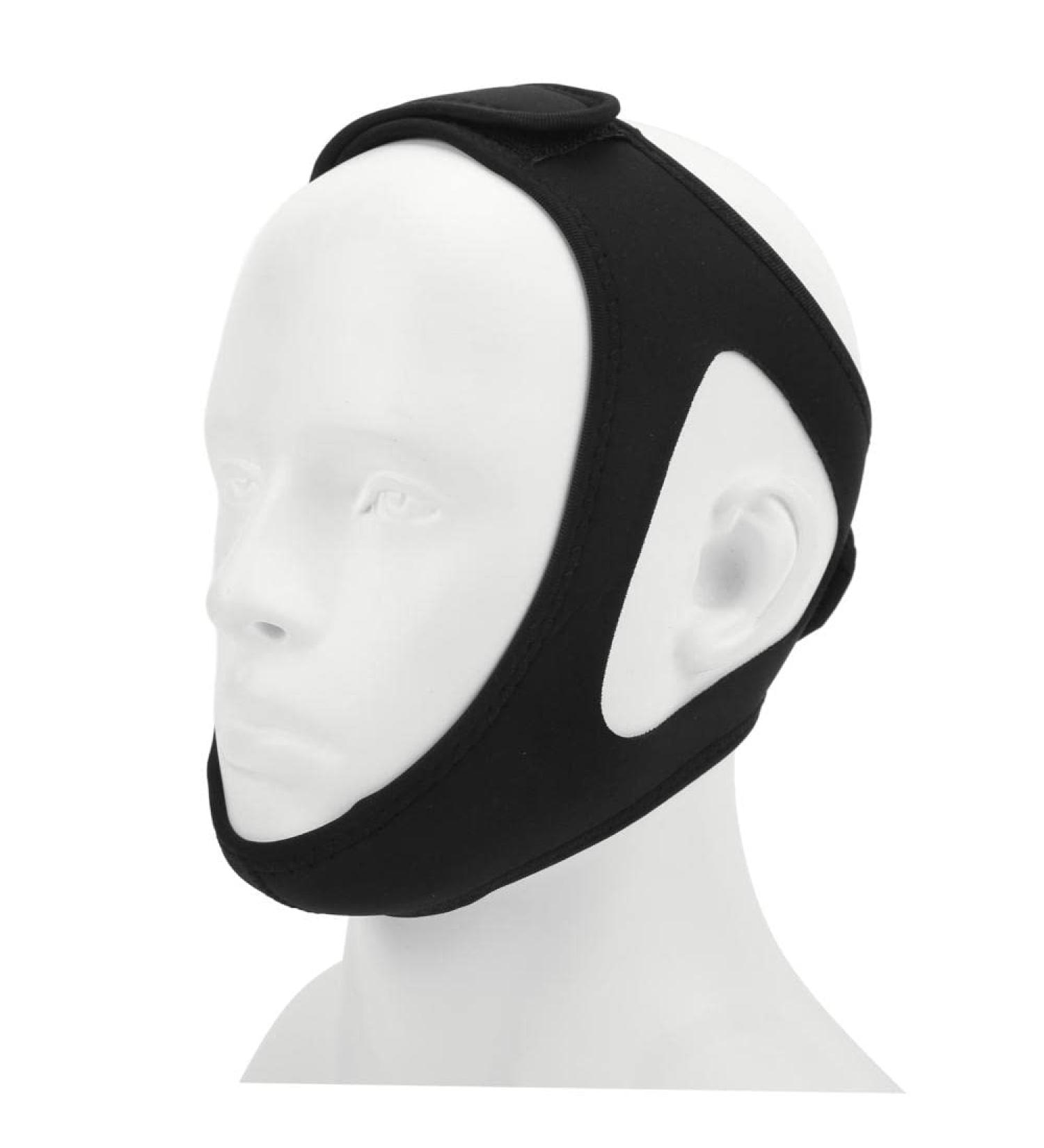 Adjustable Anti Snoring Chin Strap for Men and Women - Rubber Elastic Head Band for Snore Relief - Black - Buy Online on GoSupps.com