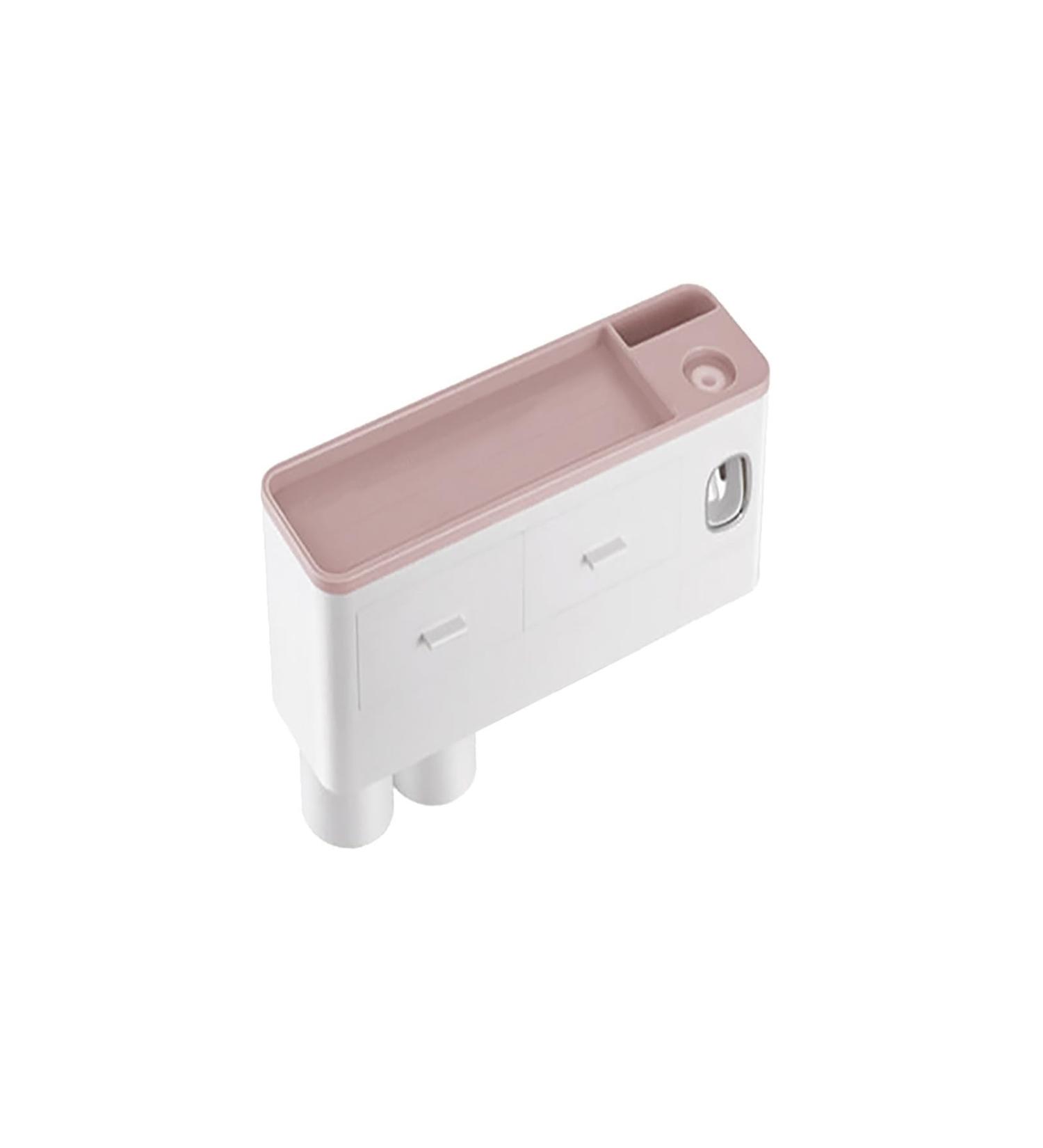 Caoqao Toothpaste Squeezer with Holder - Pink Bathroom Organizer for Toothbrush & Cups - Space-Saving Drawer & Cabinet Hanger - Buy Online on GoSupps.com
