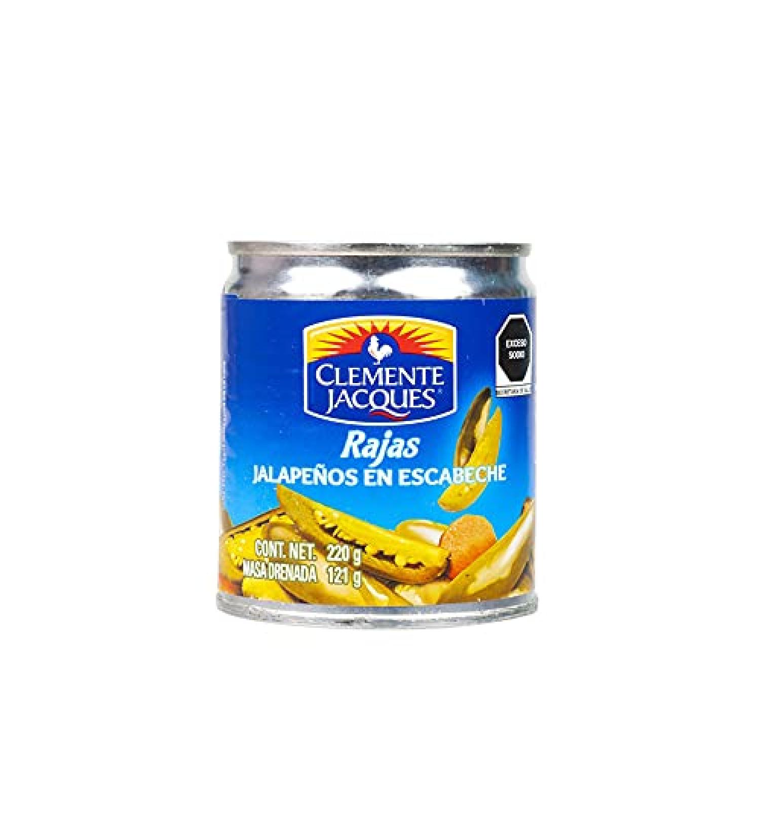 CLEMENTE JACQUES Green Jalapeños in Strips - Chiles Jalapeños in Escabeche 220g