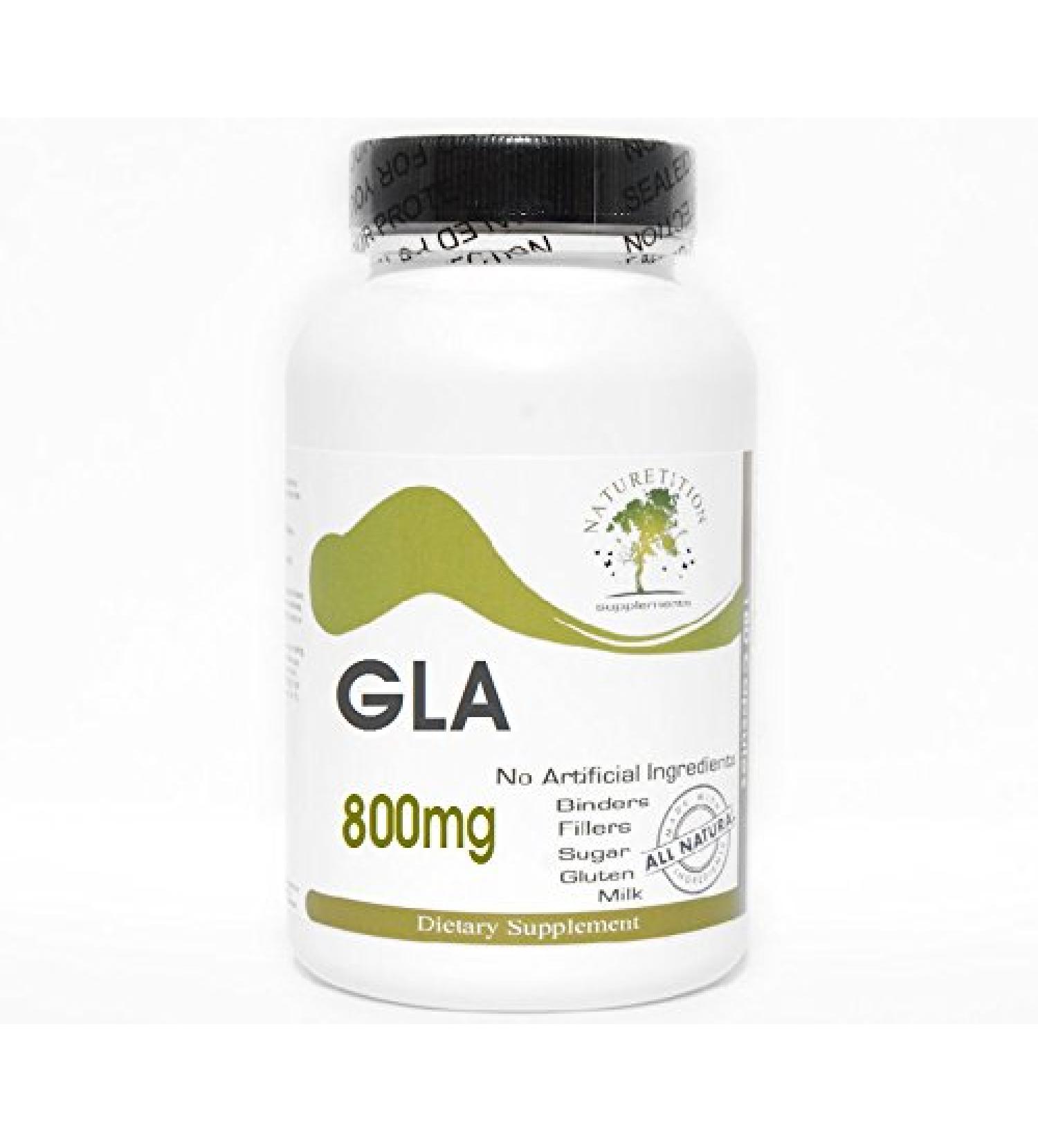 GLA Gamma Linolenic Acid 800mg 100 Capsules - No Additives Naturetition Supplements