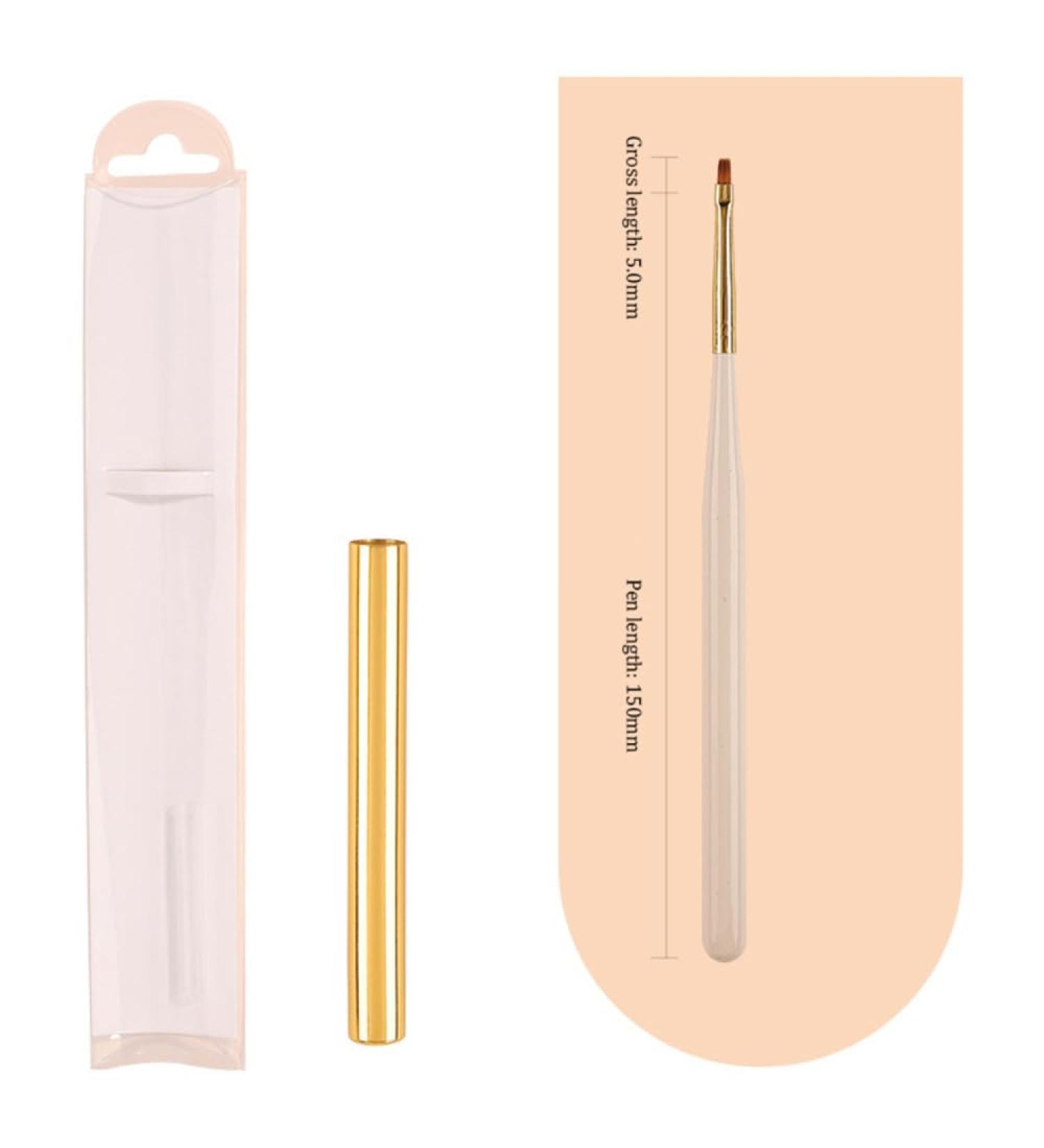 Japanese White Gold Rod Nail Pen Set - 12 Sizes Nail Brush Pen Set for Manicure