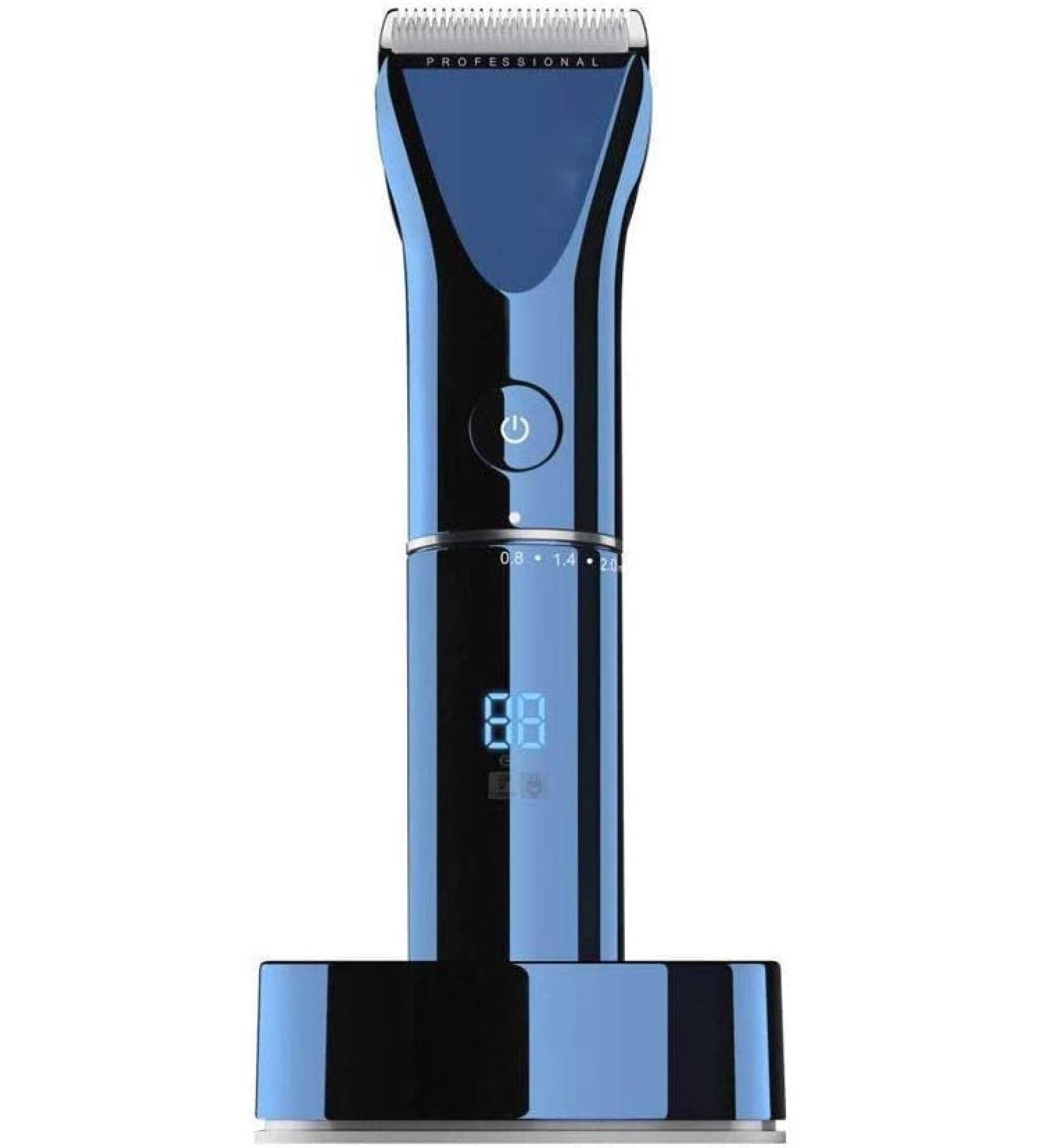Rechargeable Cordless Hair Clippers for Men - Adjustable Trimmer Kit with Charging Stand & Blue Color - Perfect for Family Hair Cutting - Buy Online on GoSupps.com