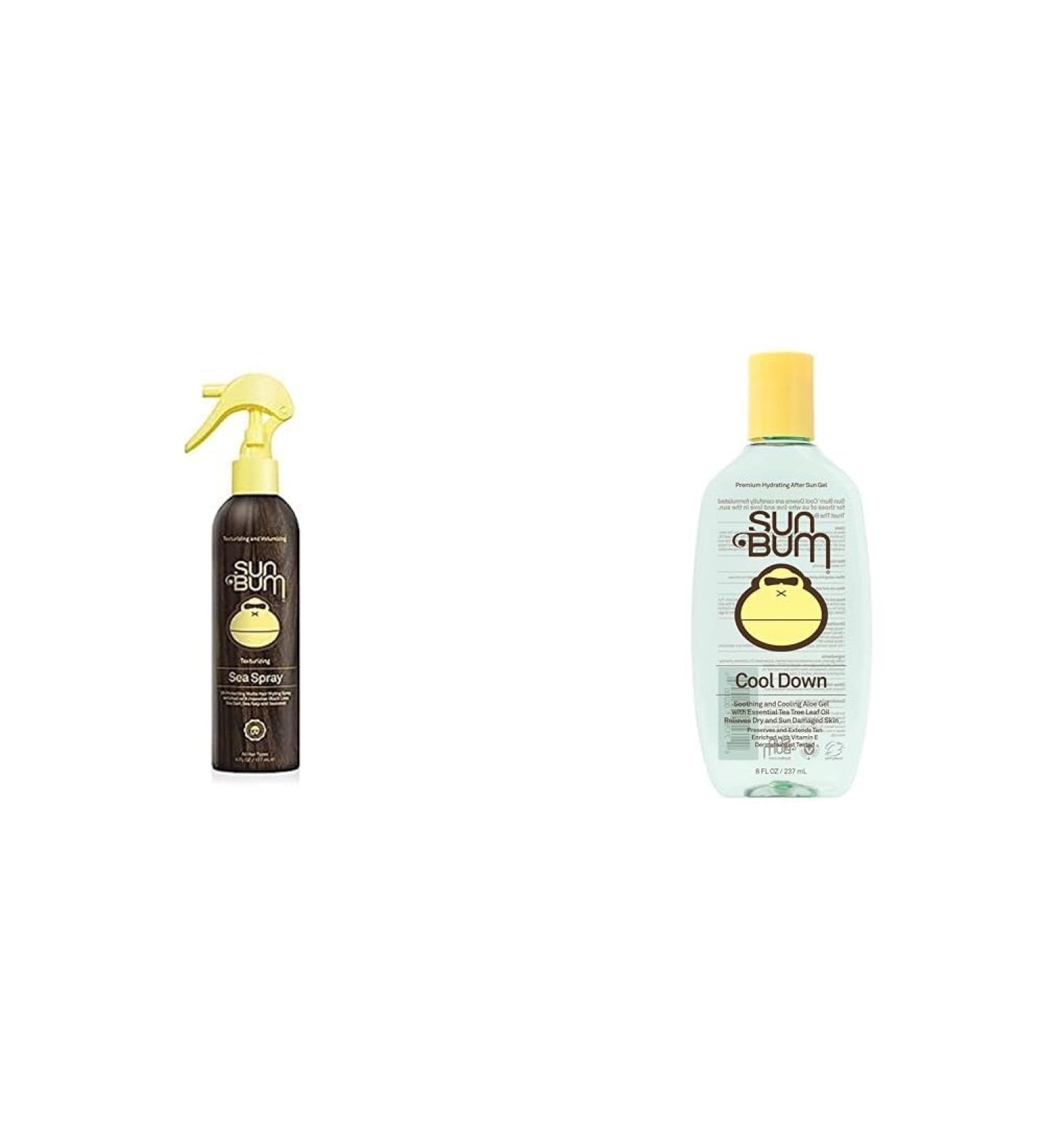 Sun Bum Sea Spray|Texturizing and Volumizing Sea Salt Spray | UV Protection With a Matte Finish | Medium Hold | 6 FL OZ Bottle Cool Down Aloe Vera Gel | Vegan After Sun Care with Cocoa Butter | 8 oz - Buy Online on GoSupps.com
