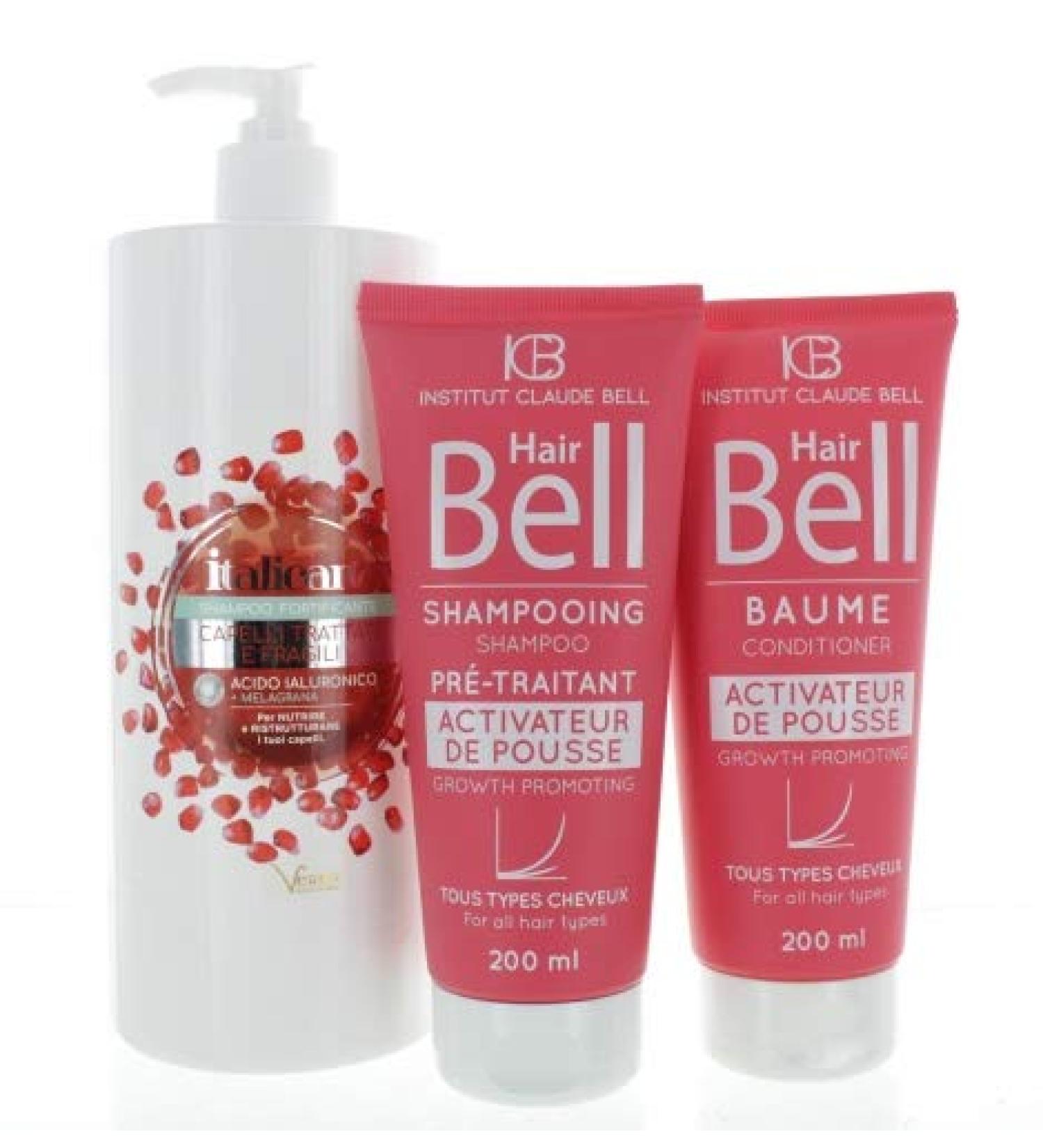  Veana Hair mask with hyaluronic acid extracted from pomegranate (1000 ml) + HairBell shampoo and conditioner 2 x 200 ml for faster growth for treated fine damaged hair. - Buy Online on GoSupps.com