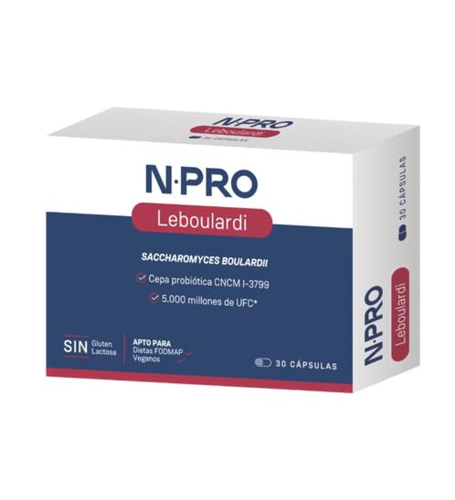NPro SALUD INTESTINAL NPro Leboulardi Probiotic Supplement Saccharomyces Boulardii CNCM I-3799 and Resistant Starch Type 2 - 30 Vegetable Capsules - Buy Online on GoSupps.com