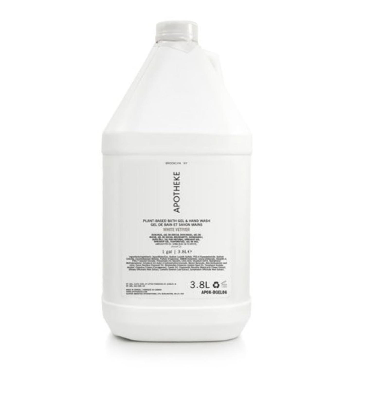 Fuzzion Apotheke White Vetiver Plant Based Body Wash Shower Gel - 1 Gallon