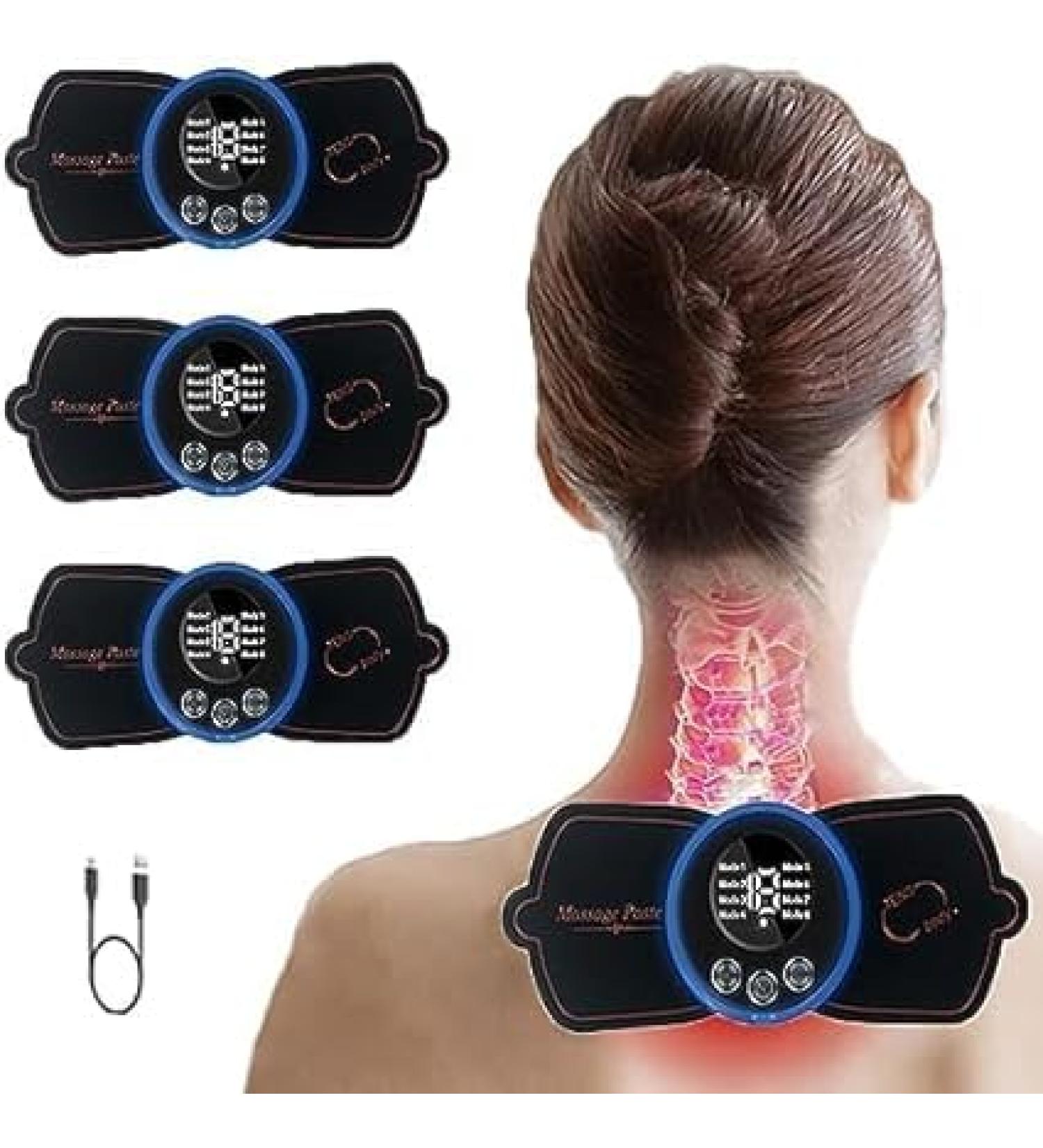 Jenylu Portable Neck Massager - 3PCs Mini EMS Device for Wireless Cervical Spine & Full Body Relief | Alleviate Muscle Pain - Buy Online on GoSupps.com