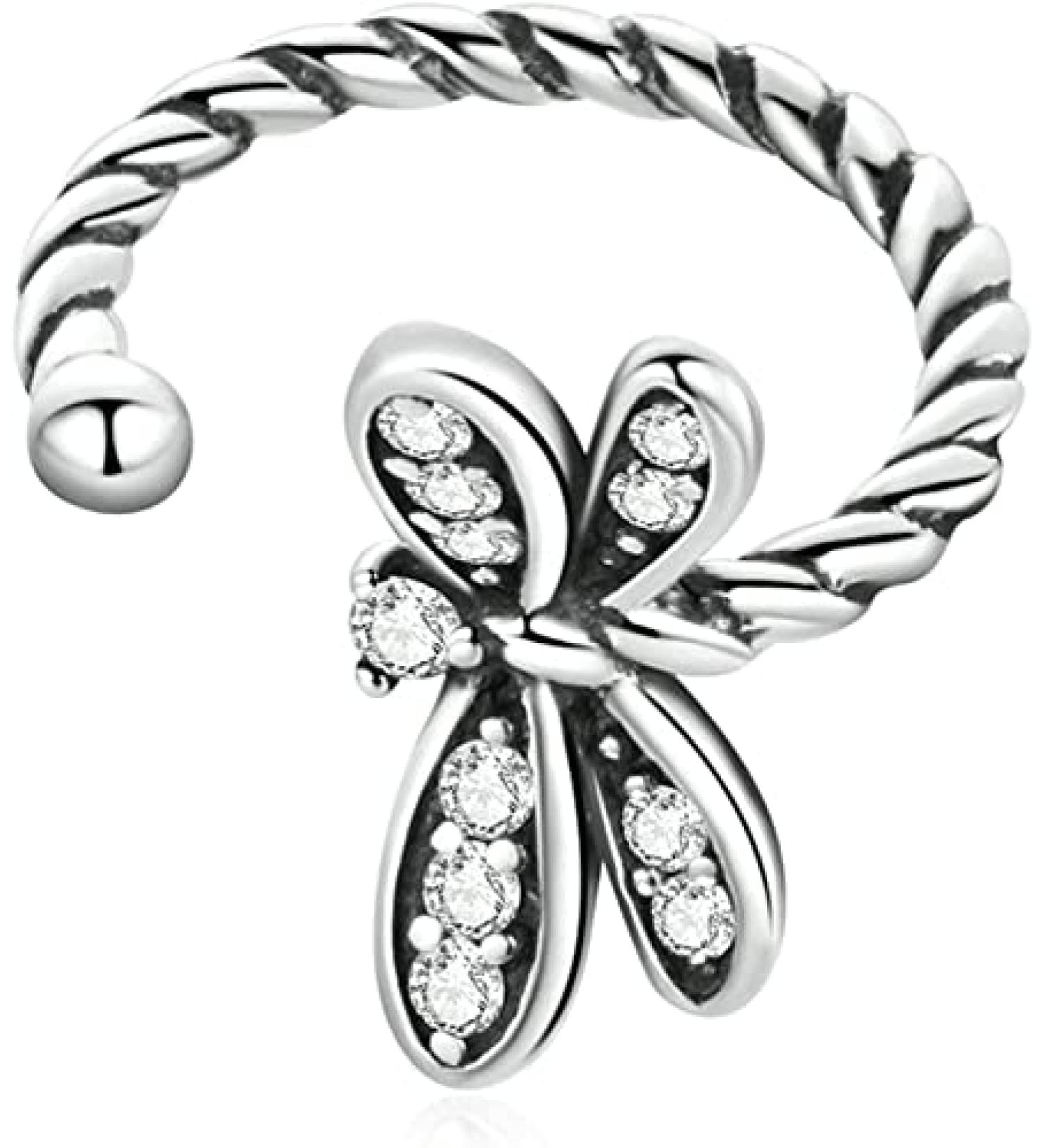 Earrings for Women 1 Piece Vintage Sterling Silver Dragonfly Ear Cuff for Women Ear Clip Simple Style Jewelry Set Friendship Gift - Buy Online on GoSupps.com
