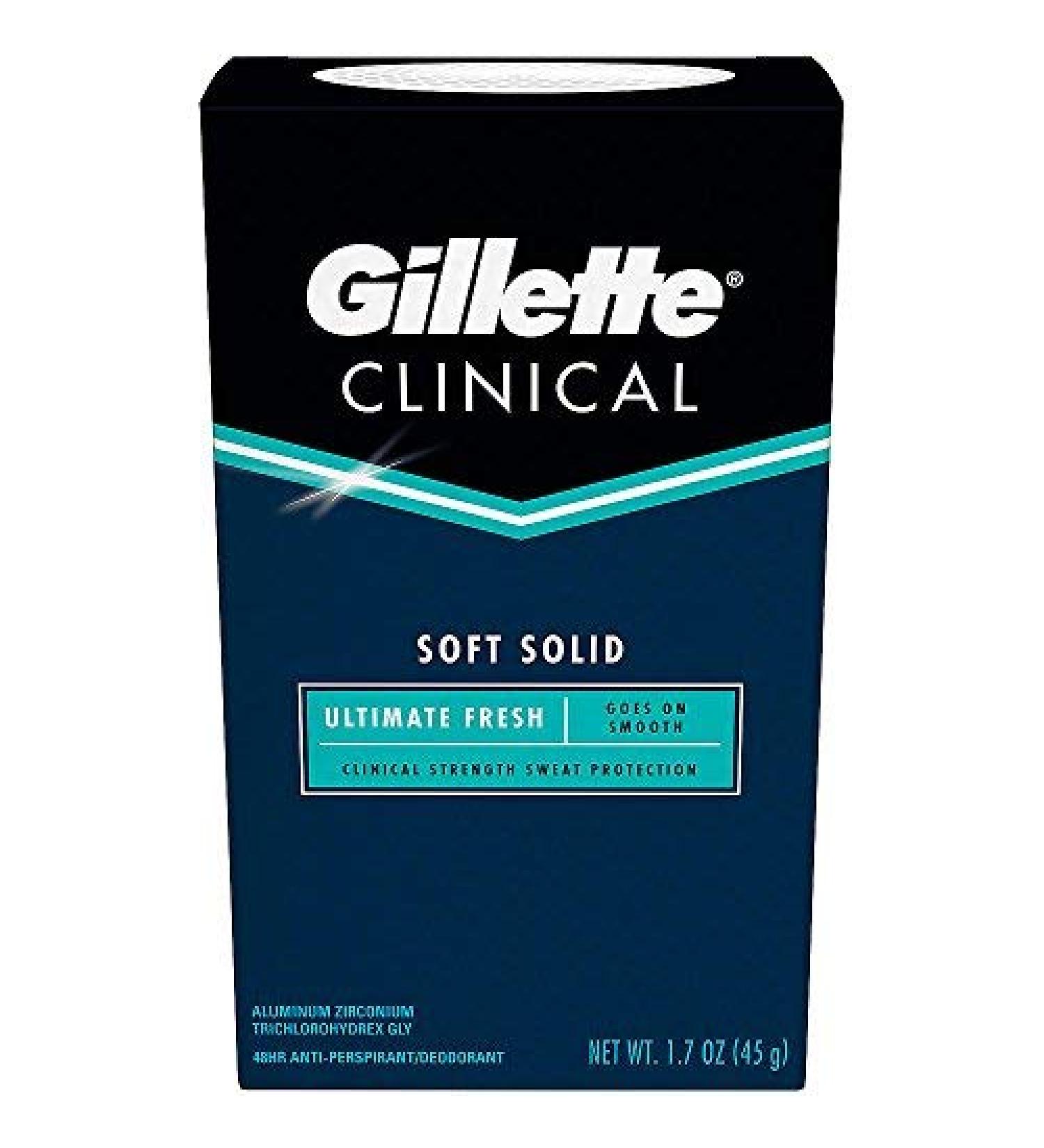 Gillette Clinical Anti-Perspirant Deodorant Ultimate Fresh Advanced Solid 1.70 oz (Pack of 3) Ultimate Fresh 1.70 Ounce (Pack of 3)
