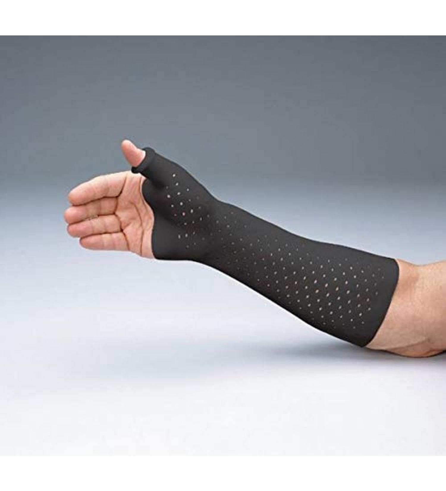 Rolyan AquaForm Zippered Wrist and Thumb Spica Splint Charcoal Long Small Supportive Brace for deQuervain's Syndrome Arthritis Dislocation Gamekeeper's Thumb MCP Fracture
