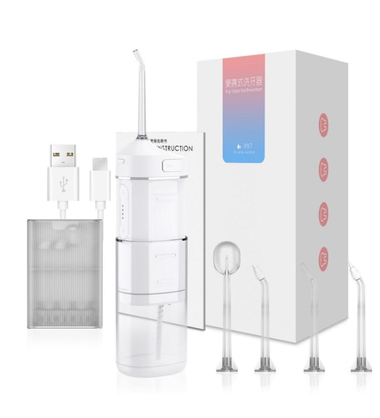 Buy Cordless Water Flosser Mini - Portable Oral Irrigator with 4 Modes & Nozzles IPX7 Waterproof for Dental Care Ideal for Home & Travel (White - Buy Online on GoSupps.com
