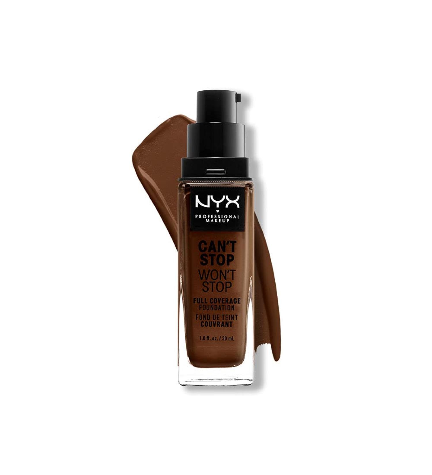NYX Can't Stop Won't Stop Full Coverage Foundation Deep Walnut 22.7 - Matte Finish, Long Lasting, Waterproof, Vegan Formula - Buy Online on GoSupps.com