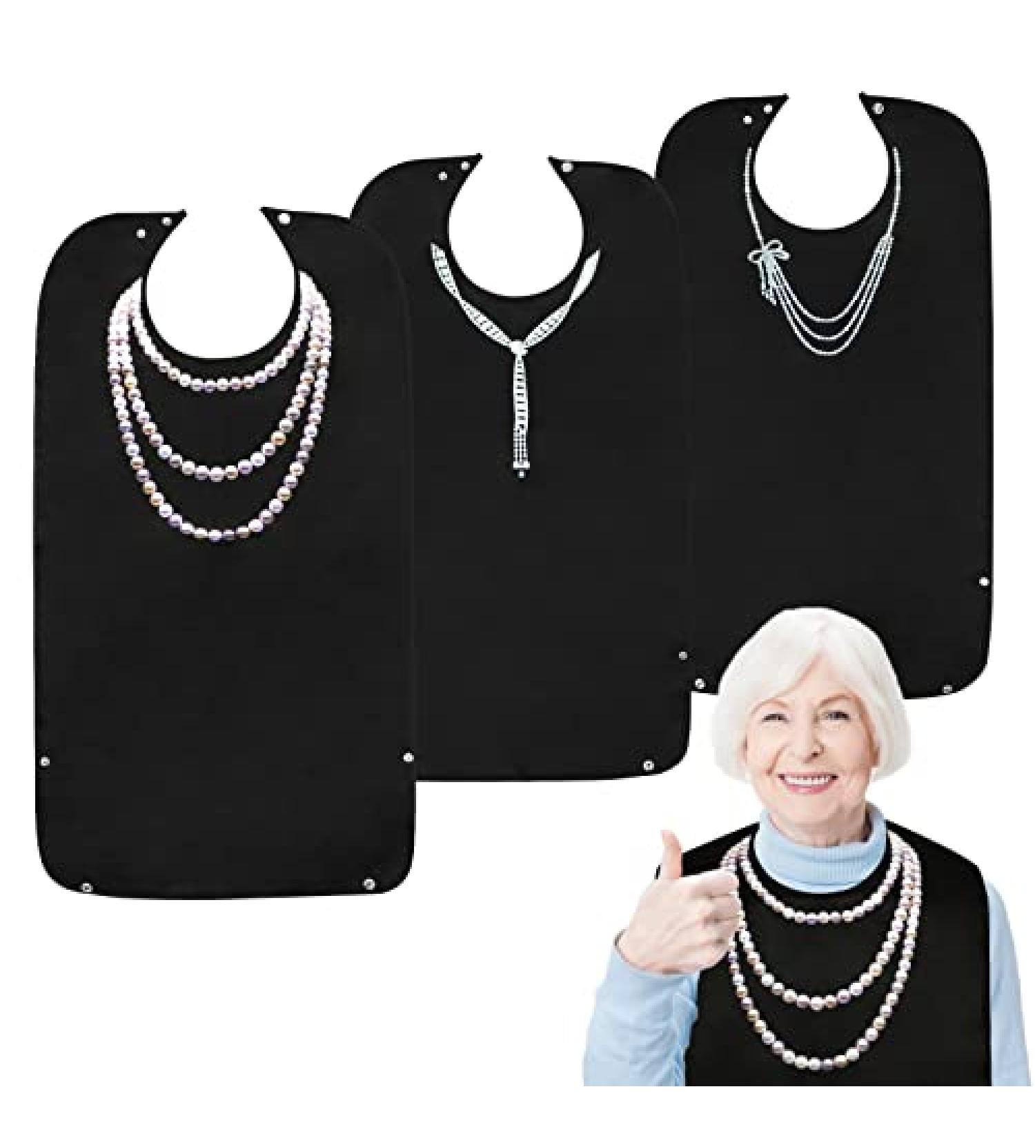 LoLosue 3Pcs Women's Elderly Reusable Adult Bibs | Waterproof Mealtime Protectors with Crumb Catcher & Necklace Design - Buy Online on GoSupps.com