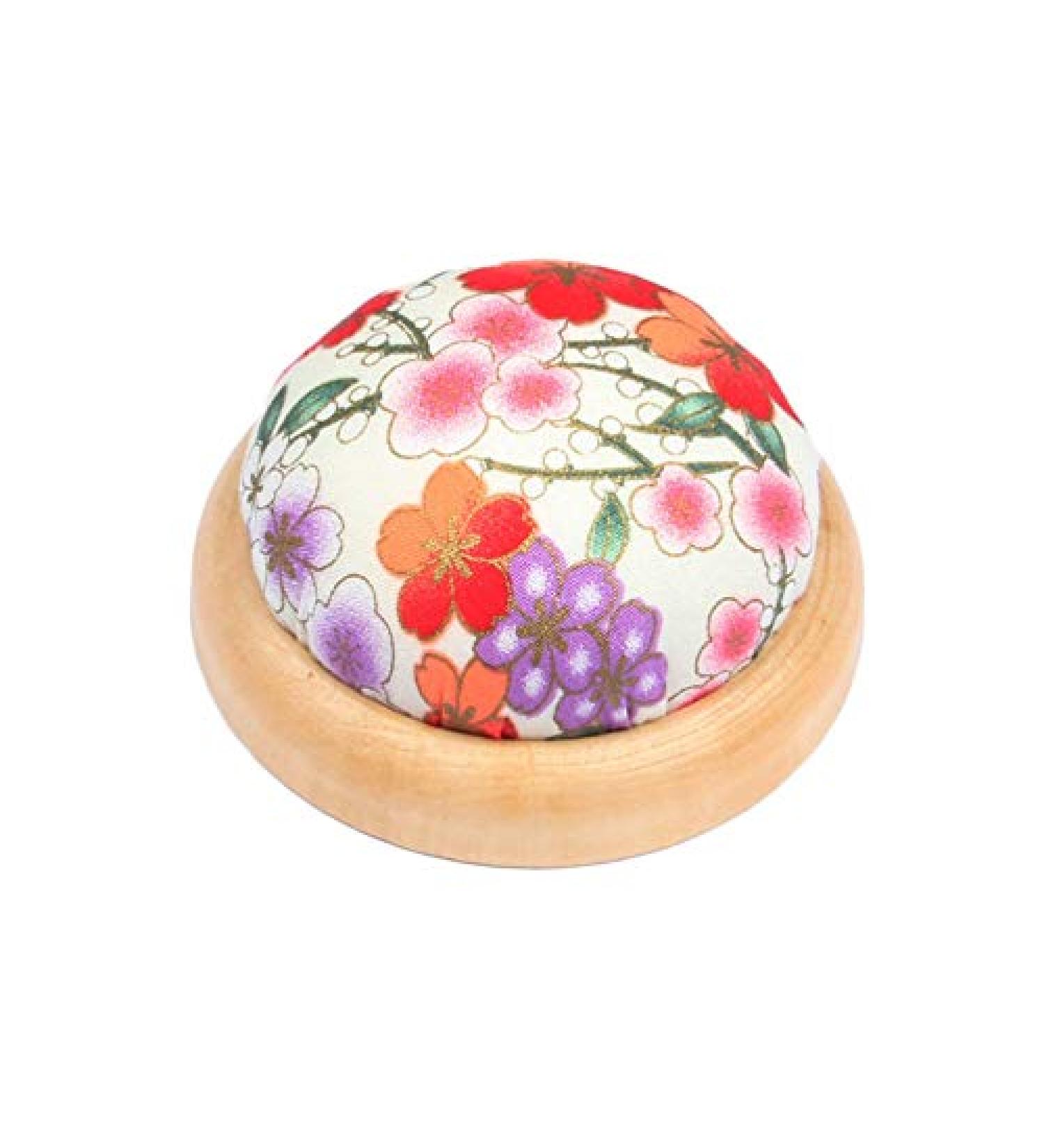 JFFX Wooden Base Round Pin Cushion - Japanese Style Sewing Needle Holder - Buy Online on GoSupps.com