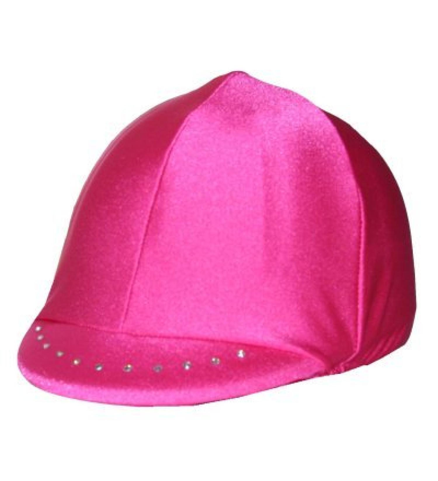 Equestrian Riding Helmet Cover - Hot Pink with Swarovski Crystals