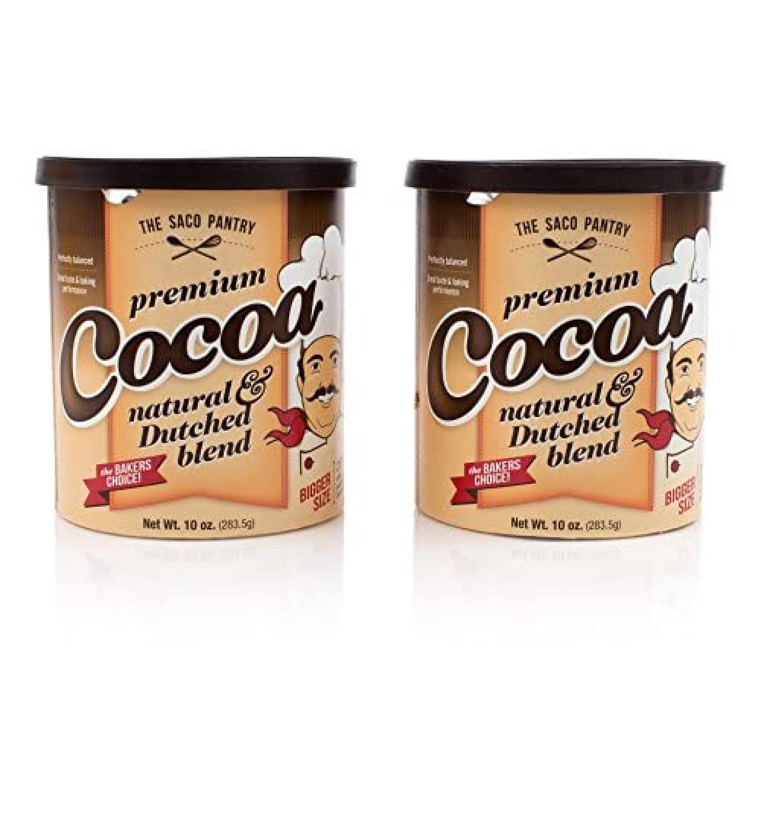 SACO Pantry Premium Cocoa Blend 10oz (Pack of 2) - Natural & Dutched, Certified Kosher, Gluten-Free & Nut-Free - Buy Online on GoSupps.com