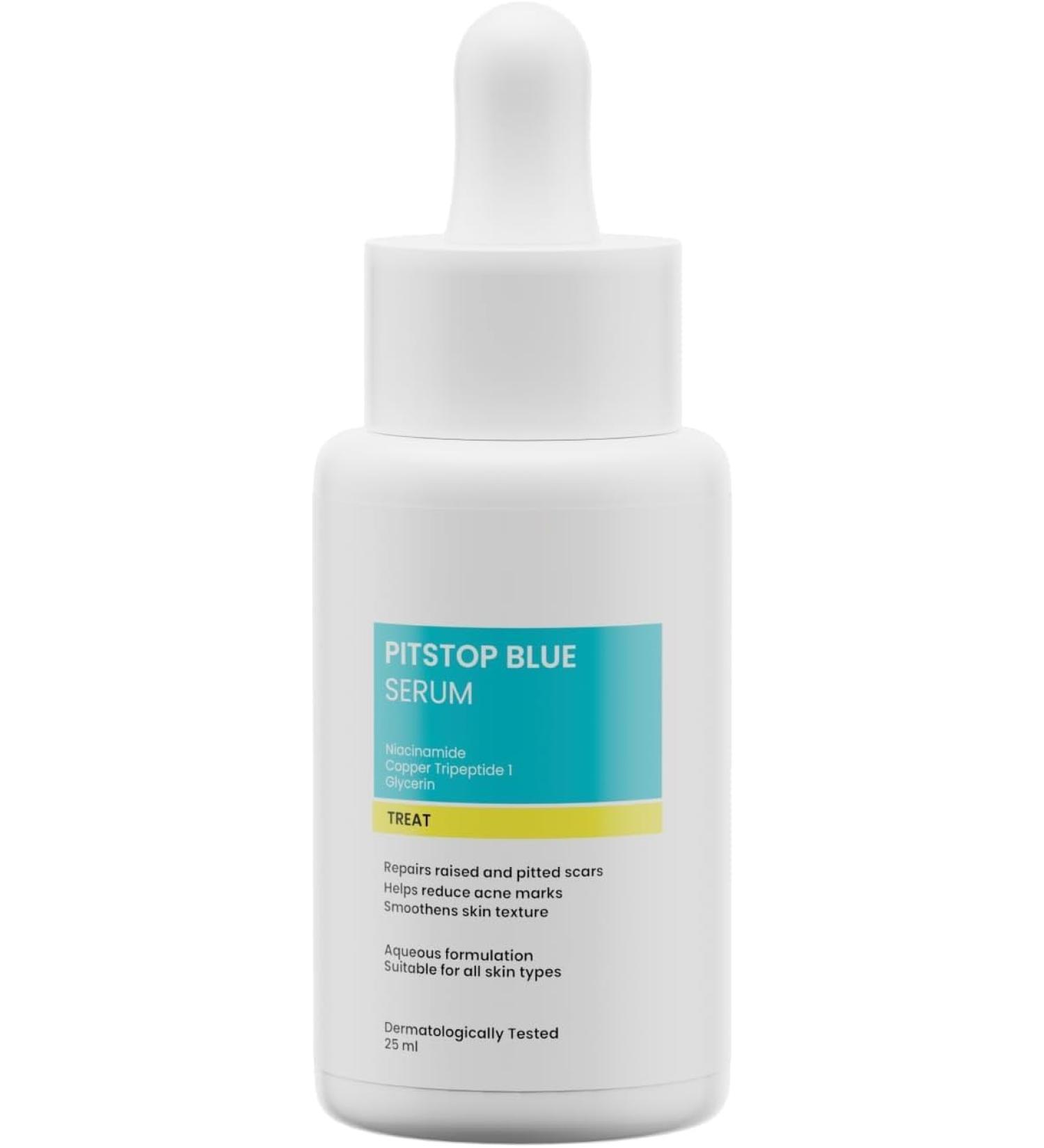  G n rique VK Pitstop Blue Copper Peptide Serum Repairs Acn Scars & Pitted Marks Evens Skin Tone & Reduces Blemishes For All Skin Types 25 Ml - Buy Online on GoSupps.com