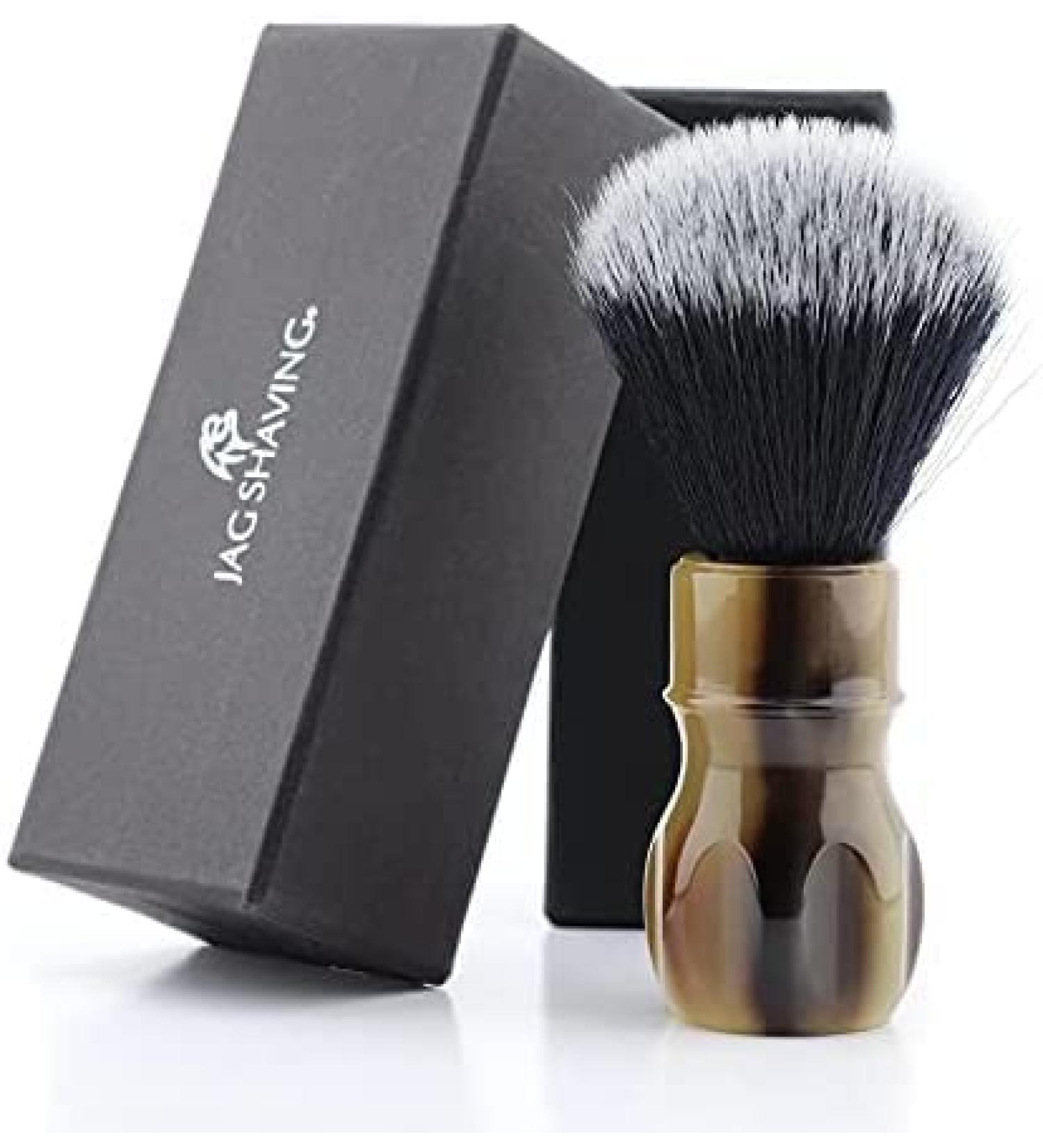 JAG Shaving - Razor brush Synthetic silver -tip bristles handle made of high -quality resin material - shaving brush made of dense and vegan roof hair for men