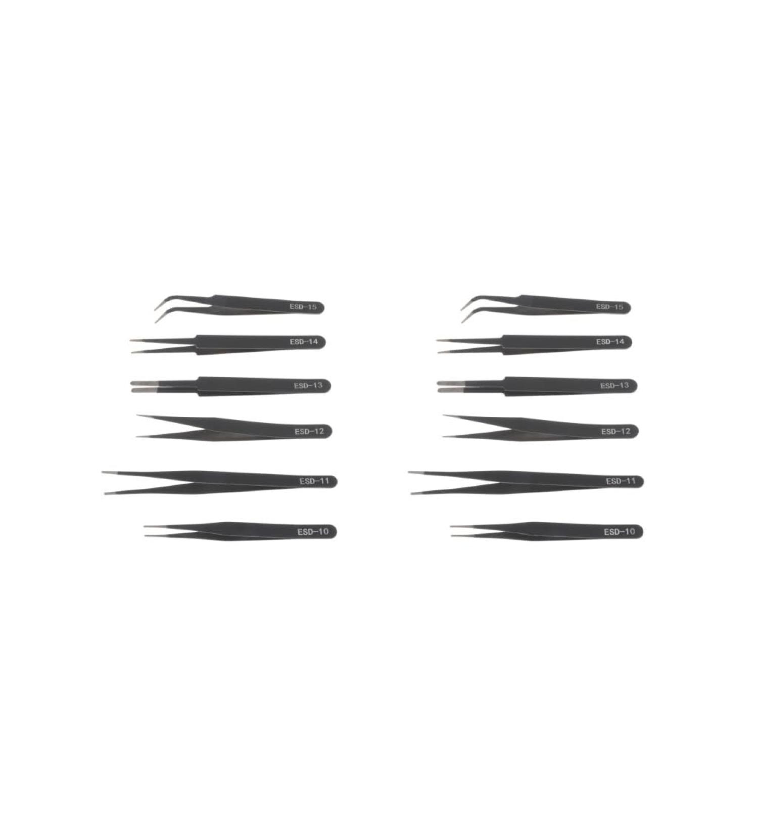 2 Set 6 Pieces Precision Tweezers Set Nail Decor Tweezers Precision Tweezers Set Blunt 2 Set (Blunt) - Buy Online on GoSupps.com