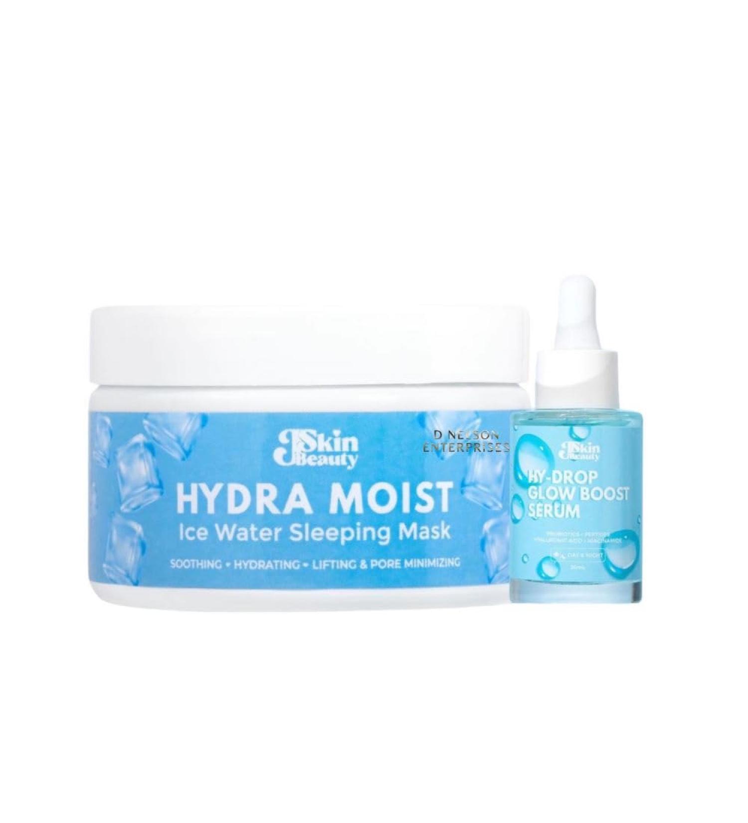 J Skin Beauty Glowing Skin Combo Hydra Moist Ice Water Sleeping Mask & Hy-Drop Glow Boost Serum