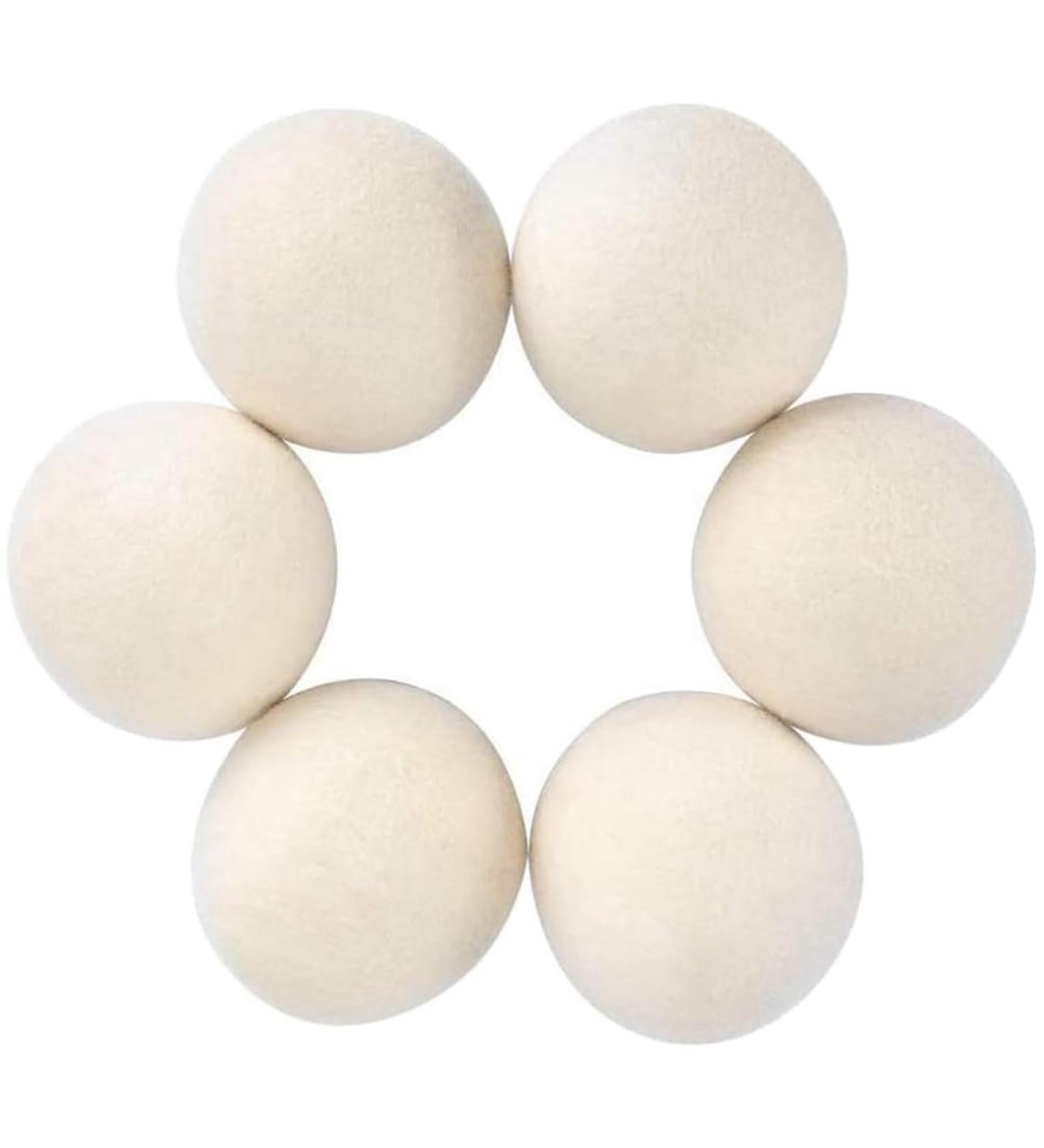 korvre 6Pcs Wool Dryer Balls- Premium Natural - Made with Wool That Replaces Dryer Sheets - Lint Remover Easy to Use 7cm - Buy Online on GoSupps.com