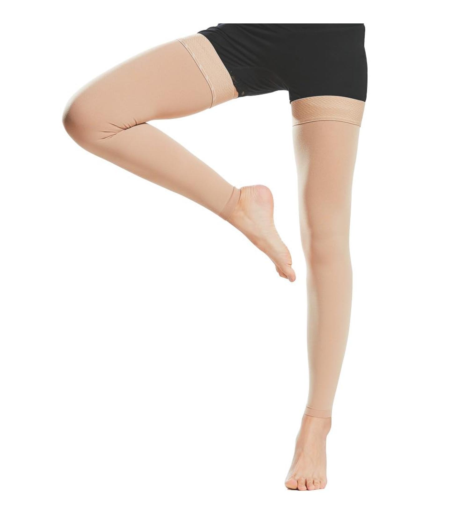 Medical Compression Stockings for Men & Women | Thigh Support 20-30 mmHg for Varicose Veins & Edema Beer Beige Klein - Buy Online on GoSupps.com