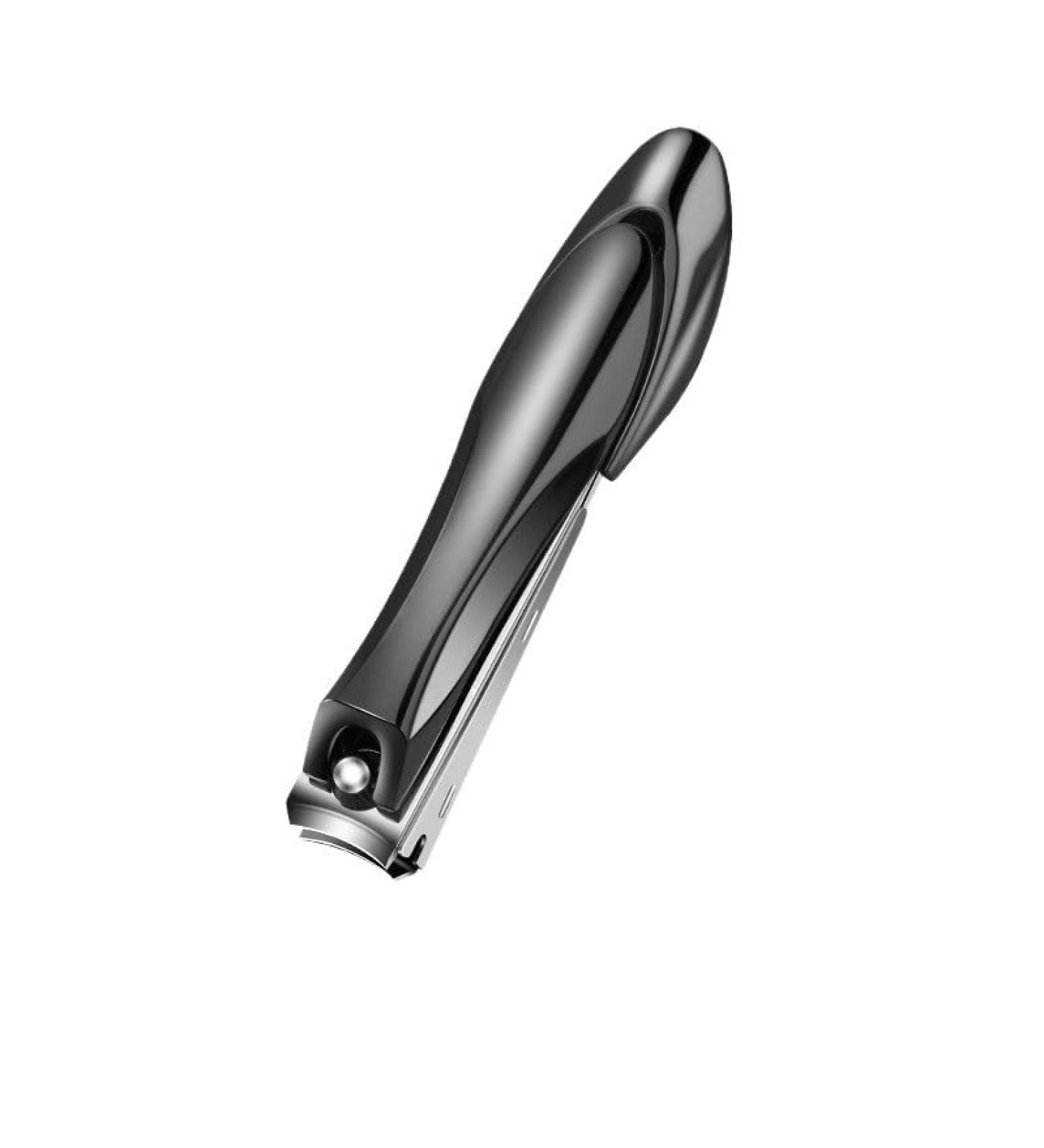 Nail Clippers Splash Resistant Stainless Steel Nail Clippers Nail Clippers Nail Cleaning and Enhancement Tools Toenail Clippers (Color : Black Flat-L)