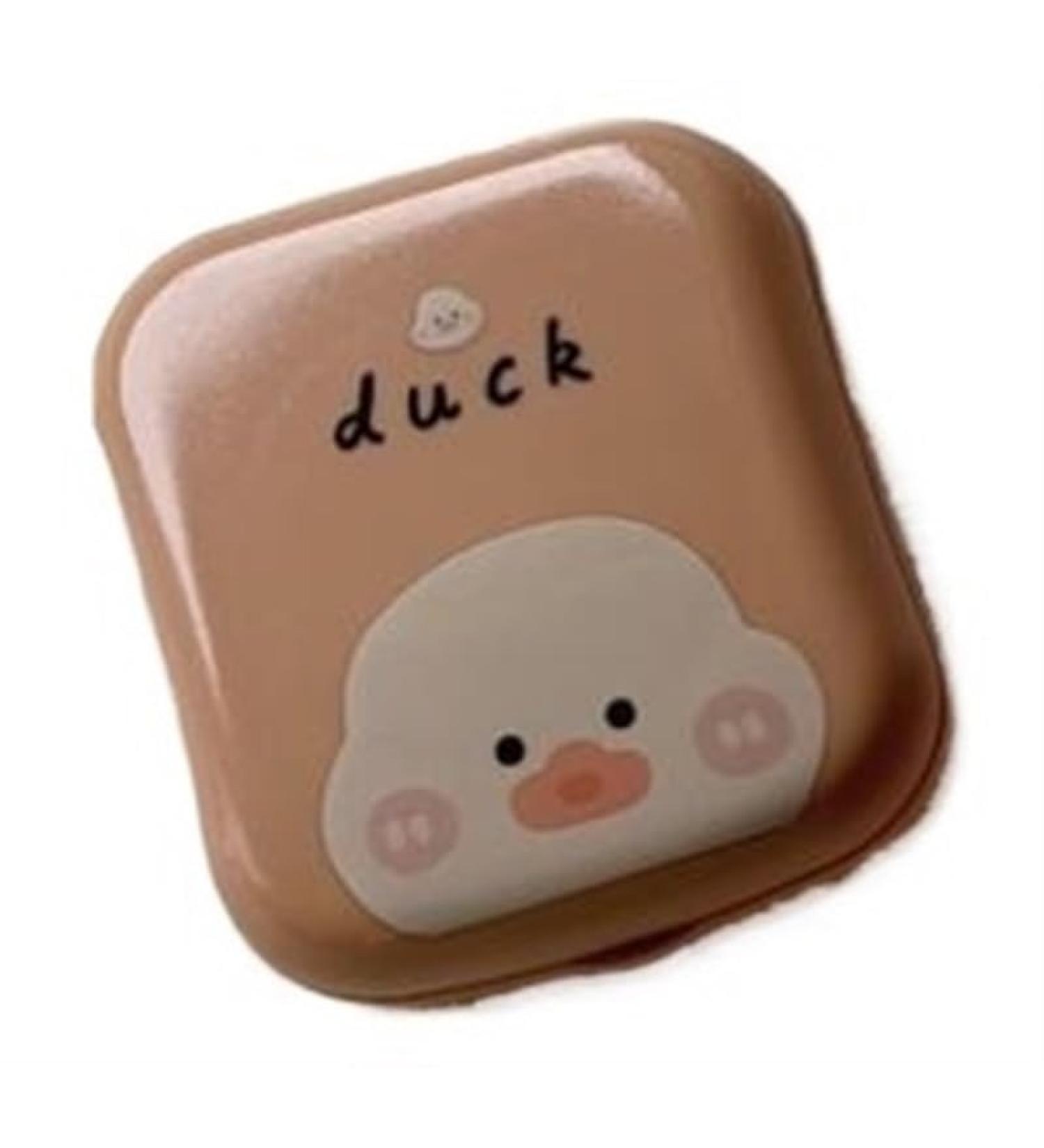 Cute Pink Bear Rabbit Duck Portable Contact Lens Case - Travel Case for Ladies - KCHYCV (Brown Duck) - Buy Online on GoSupps.com