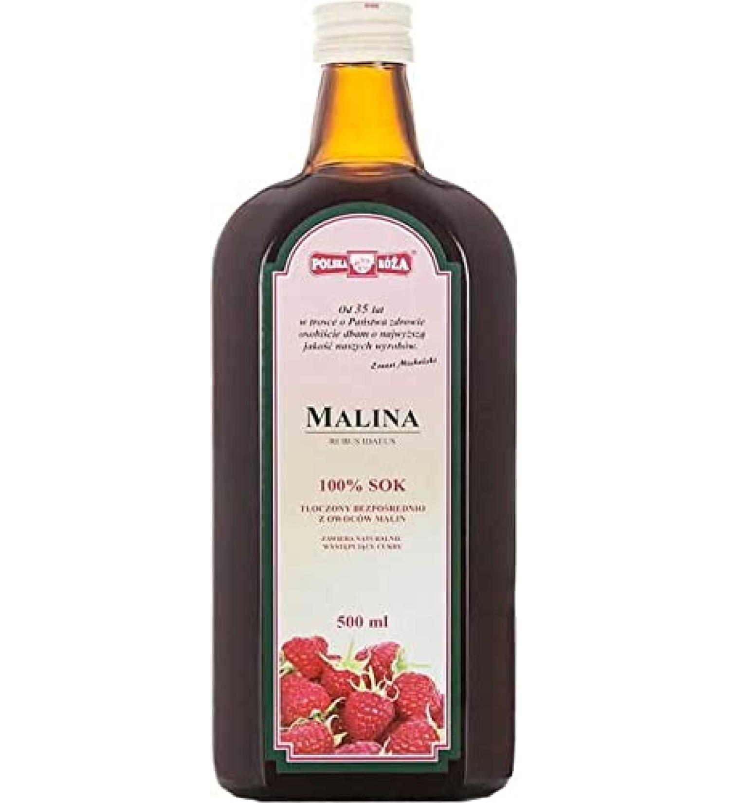 Raspberry juice 100% sugar free 500 ml Polska Roza