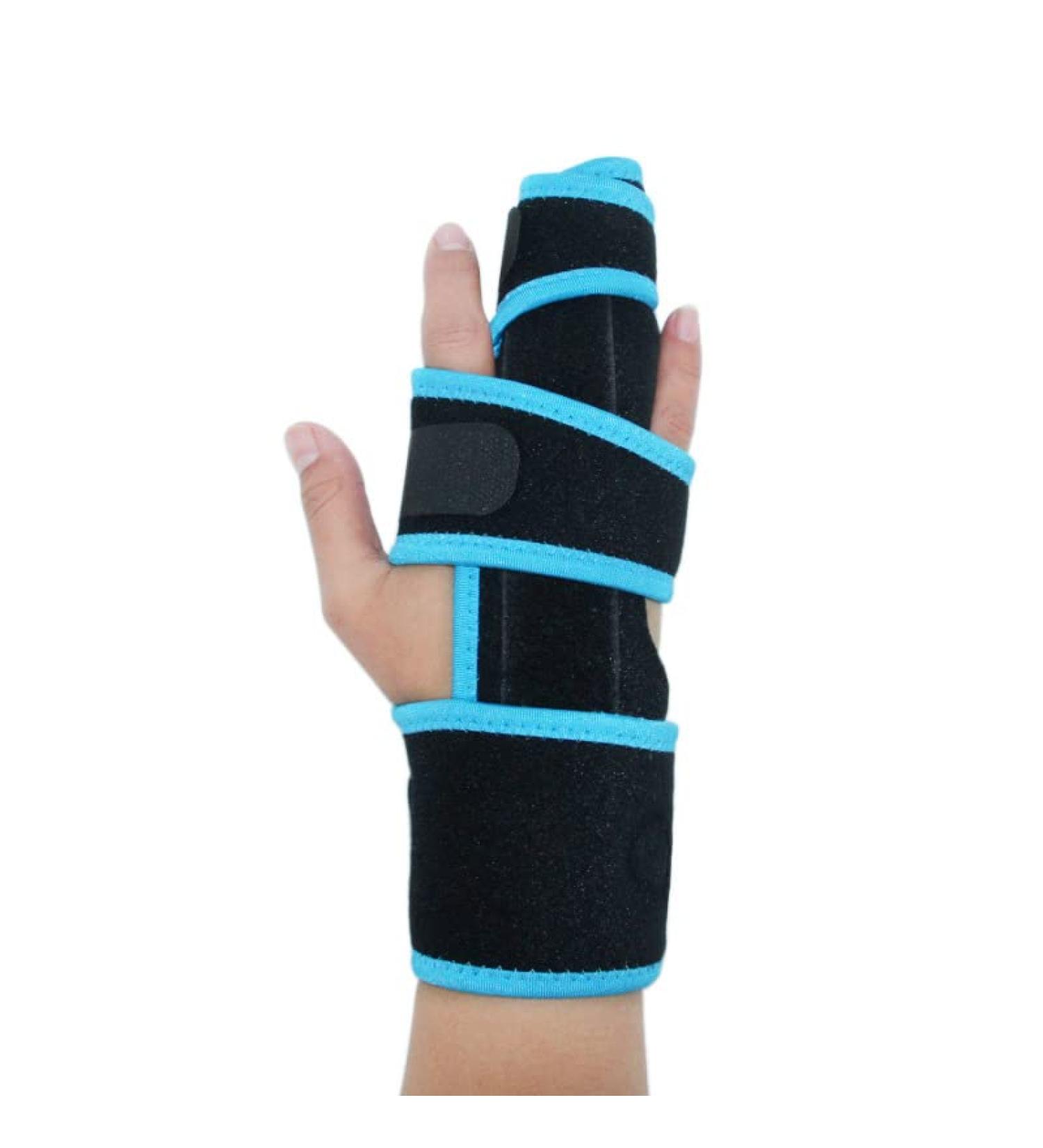 Buy Trigger Finger Splint & Wrist Brace - Adjustable Hand Splints for Straightening Fingers Left & Right Black & Blue - International Shipping - Buy Online on GoSupps.com