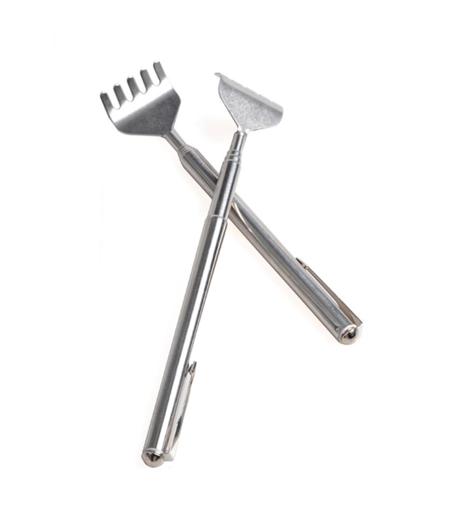 Beavorty 2-in-1 Retractable Stainless Steel Back Scratcher | Telescopic Design for Elderly | Long Reach & Comfort - Buy Online on GoSupps.com