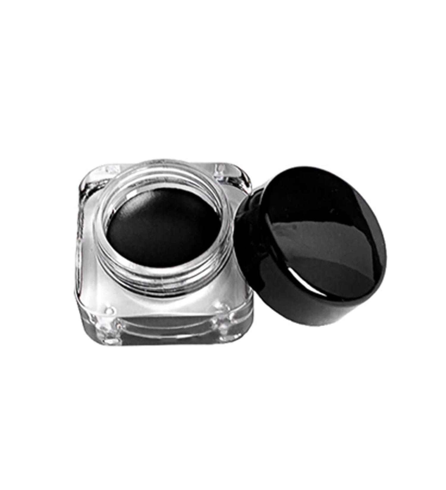Gel Eyeliner Pot Lasting Gel Eyeliner | Gel Eyeliner with Brush Beauty Cosmetic Last for All Day Long(Black 0.18oz./5g) - Buy Online on GoSupps.com