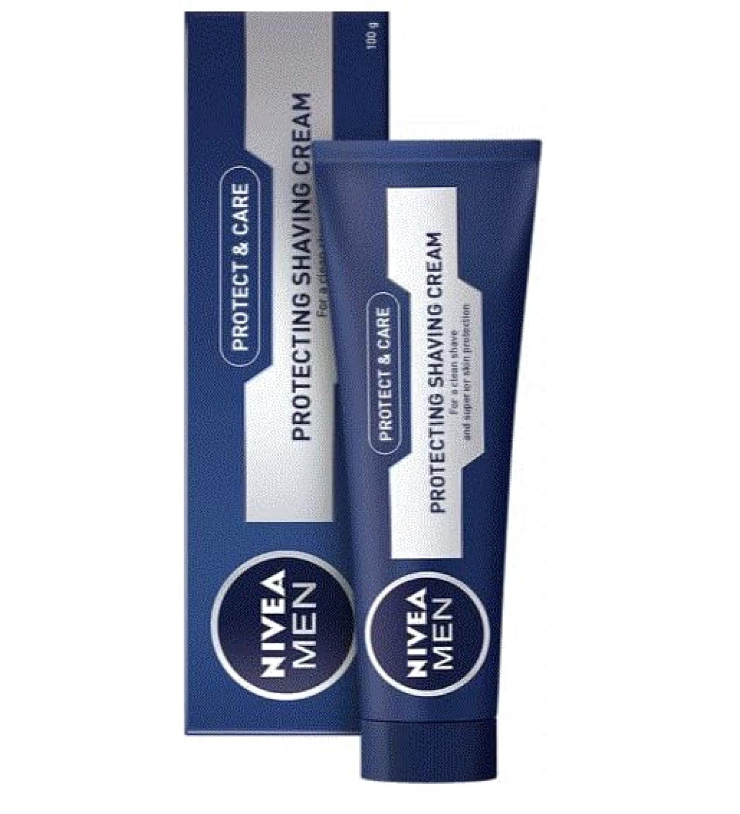 NIVEA Shaving cream Protect & Care normal to dry skin pack of 6 100 ml - Buy Online on GoSupps.com